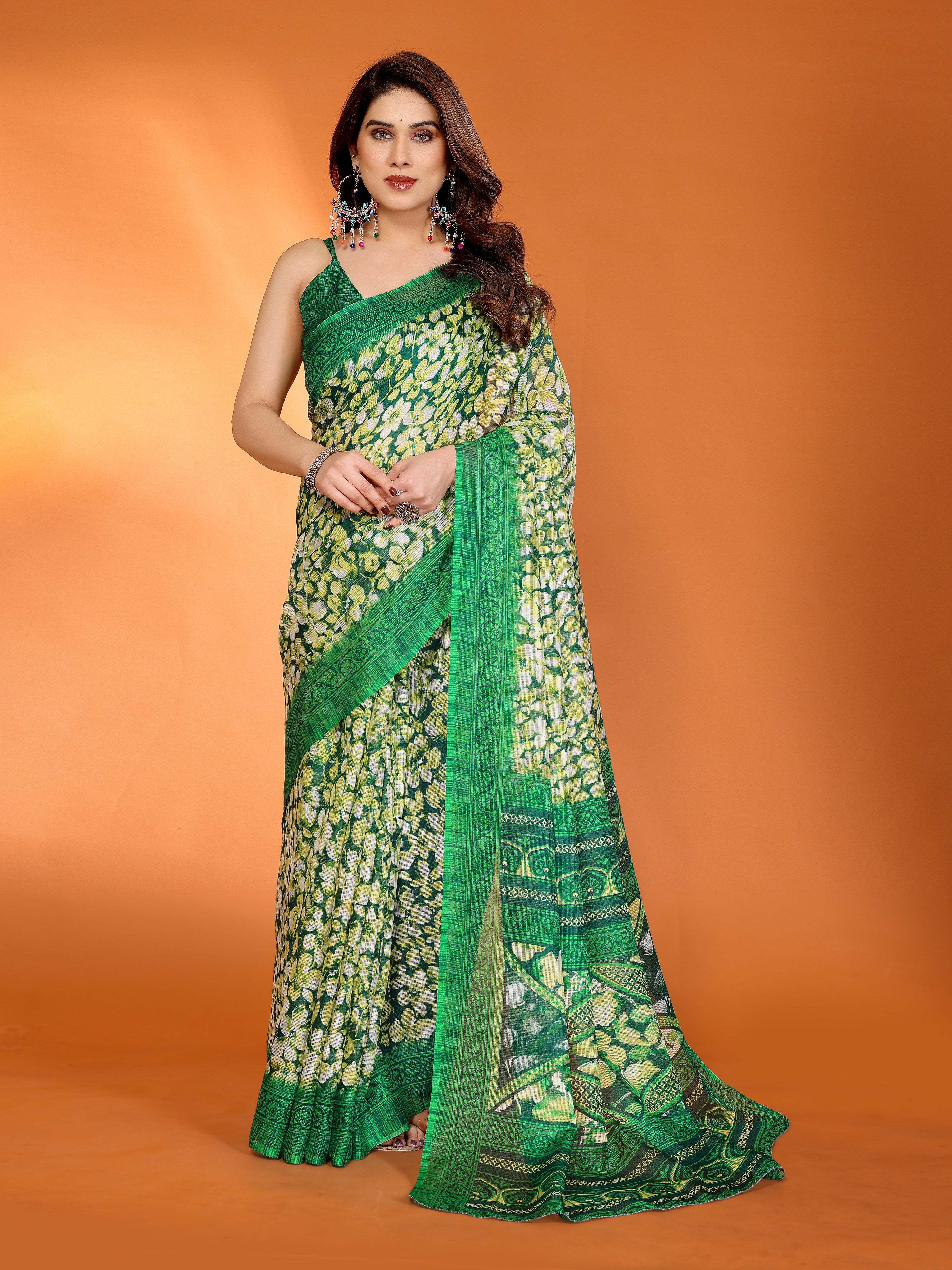 Elegant  Floral Printed Saree