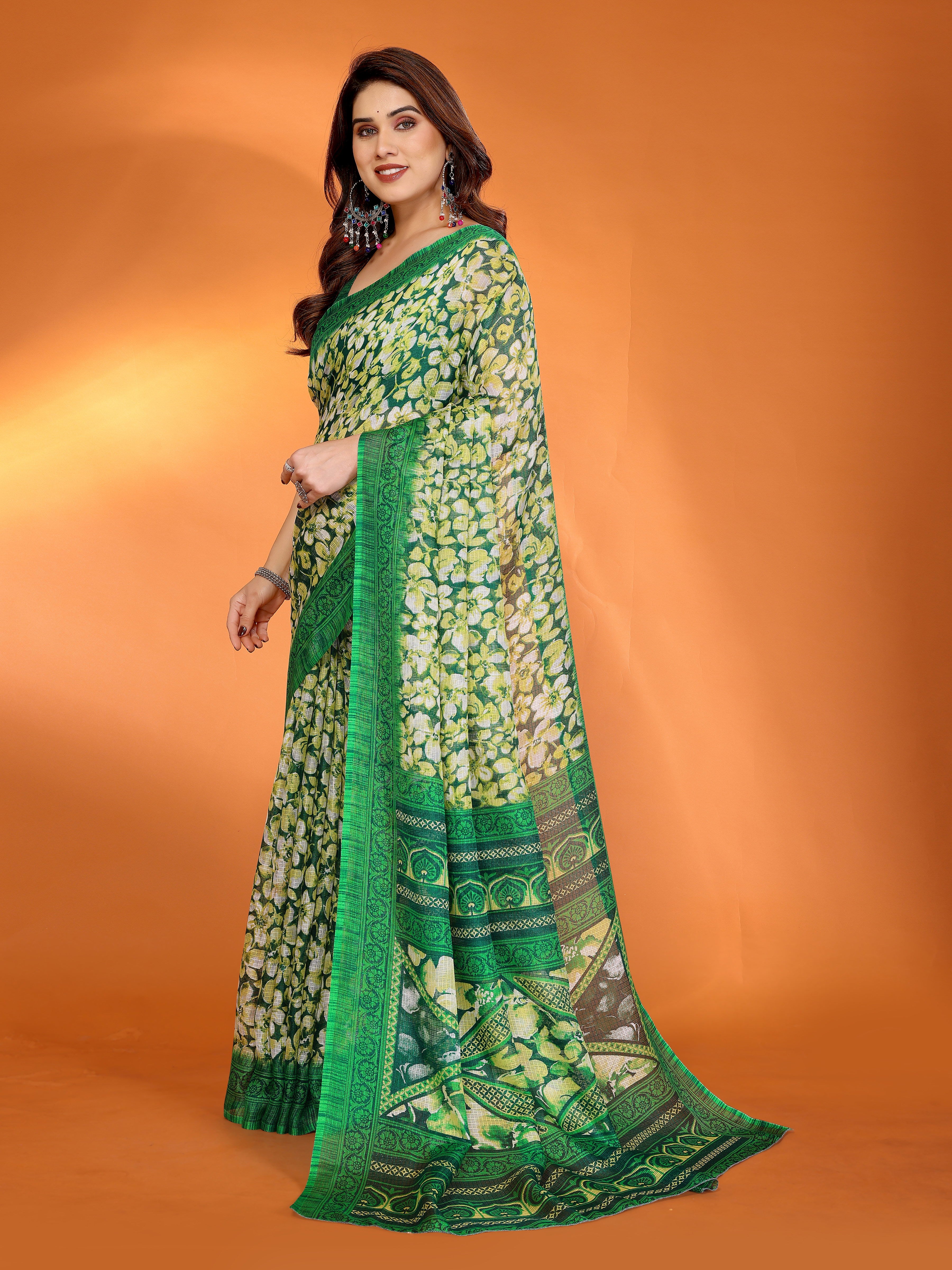 Elegant  Floral Printed Saree