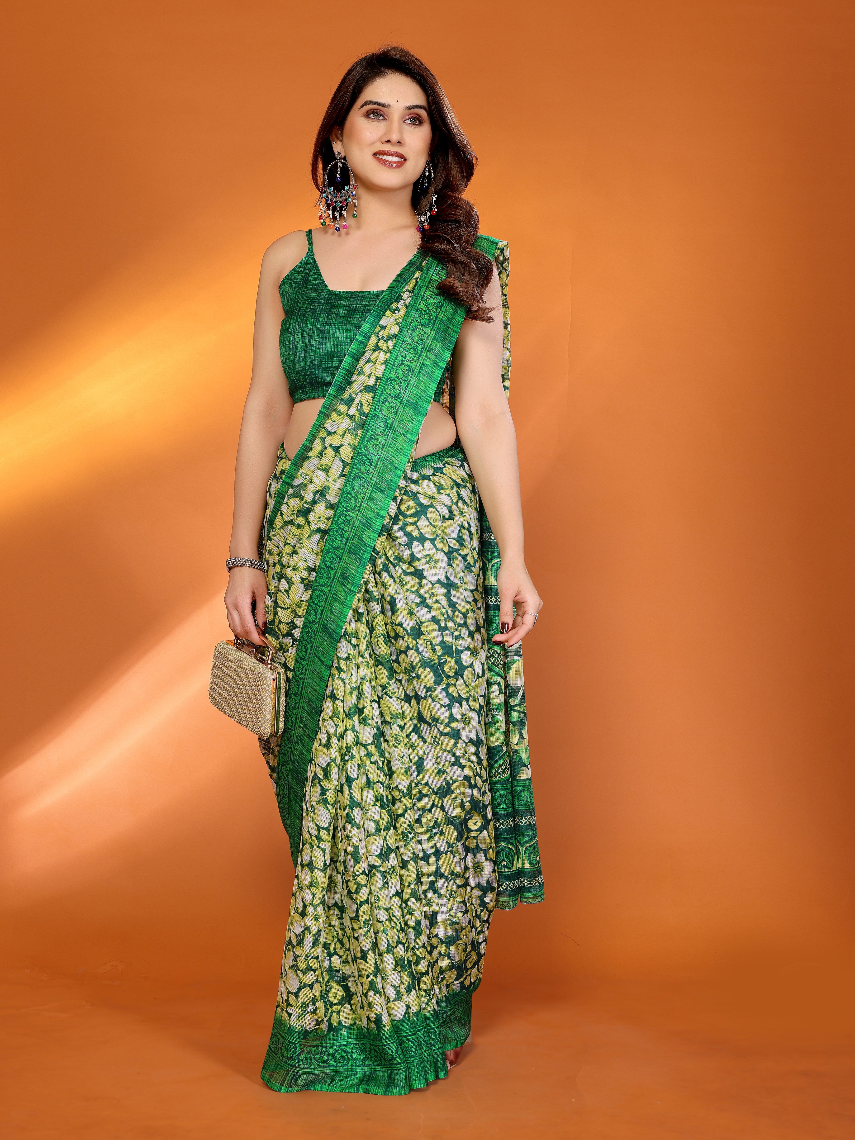 Elegant  Floral Printed Saree