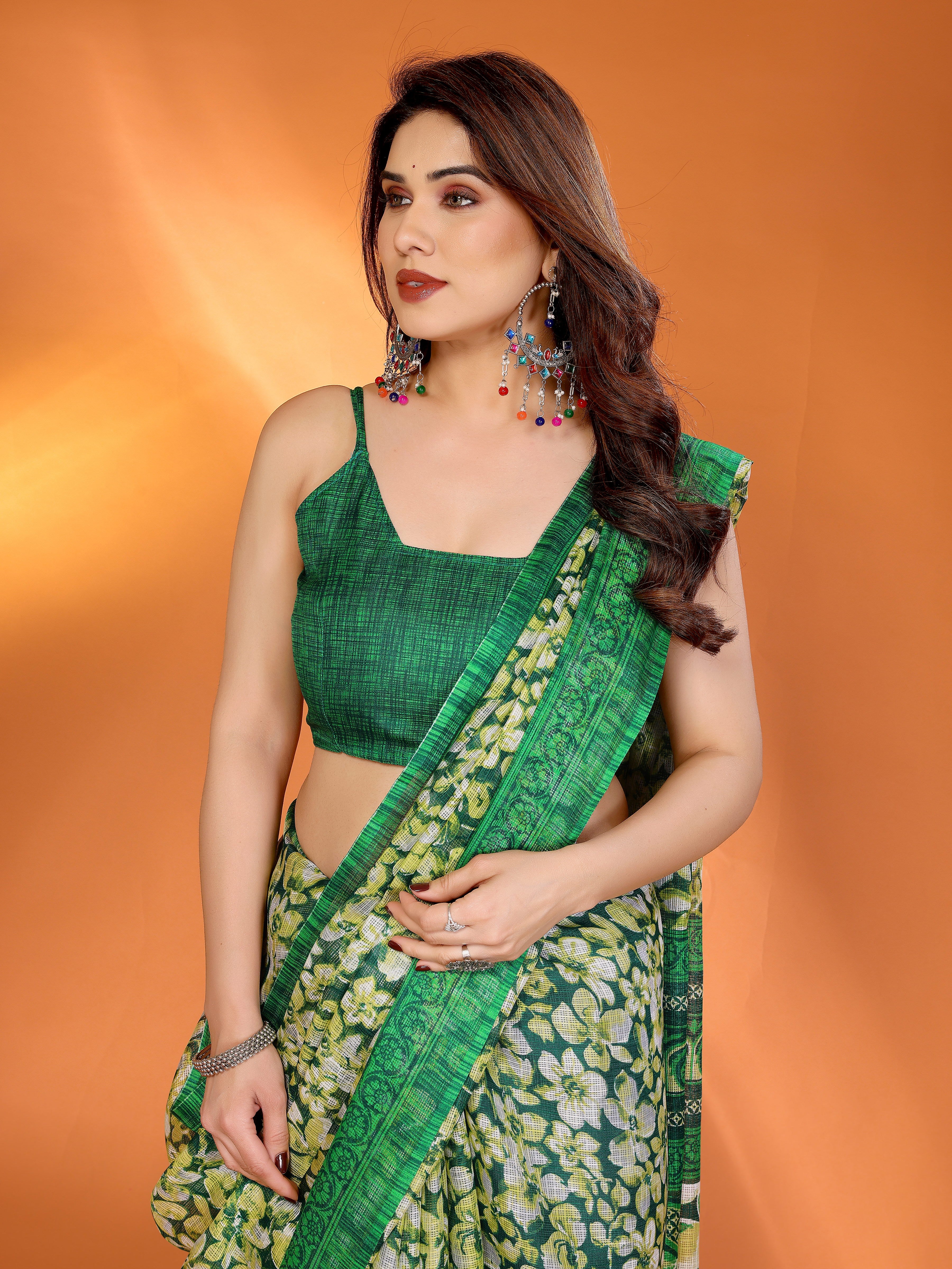 Elegant  Floral Printed Saree