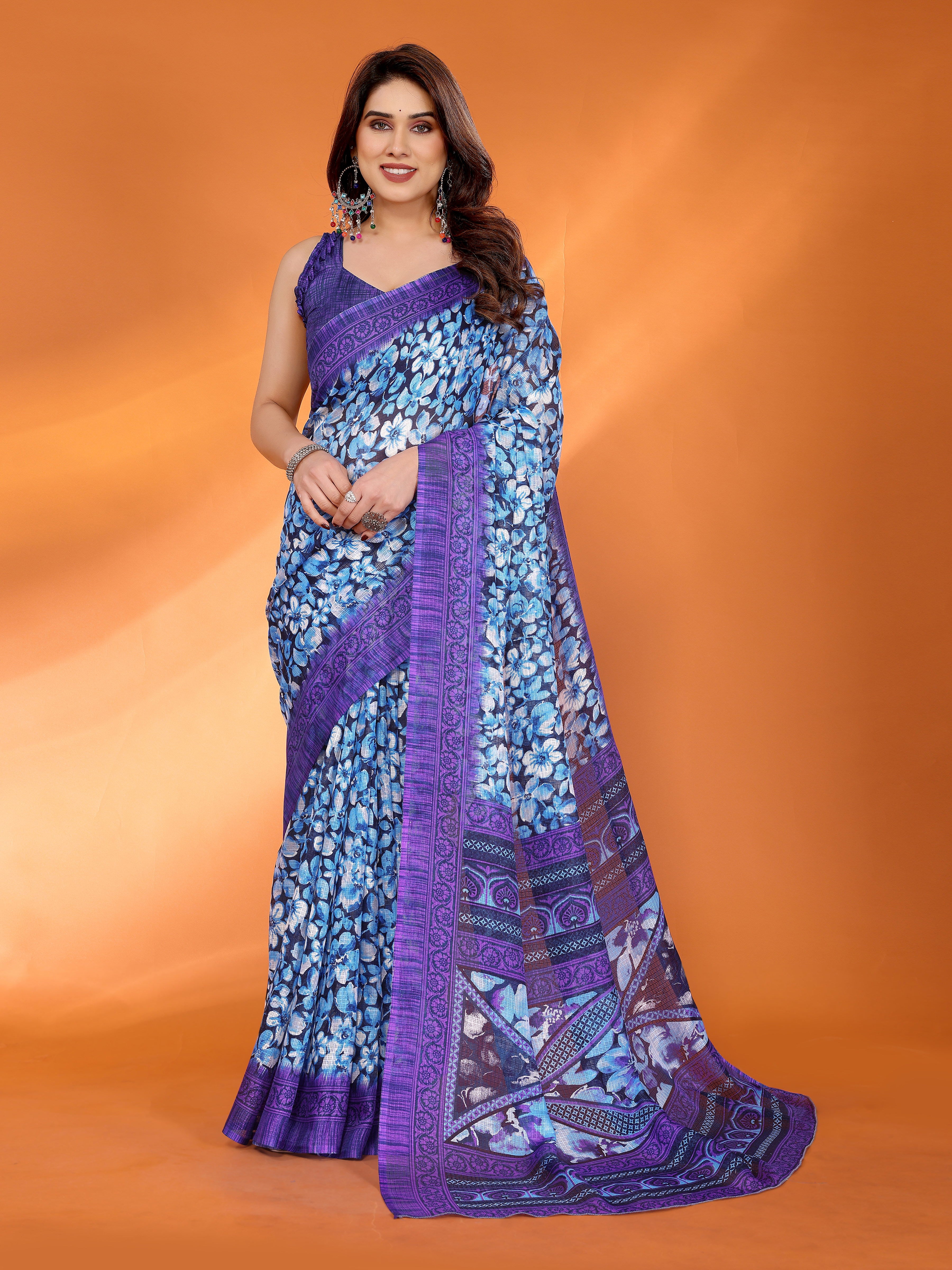 Elegant  Floral Printed Saree
