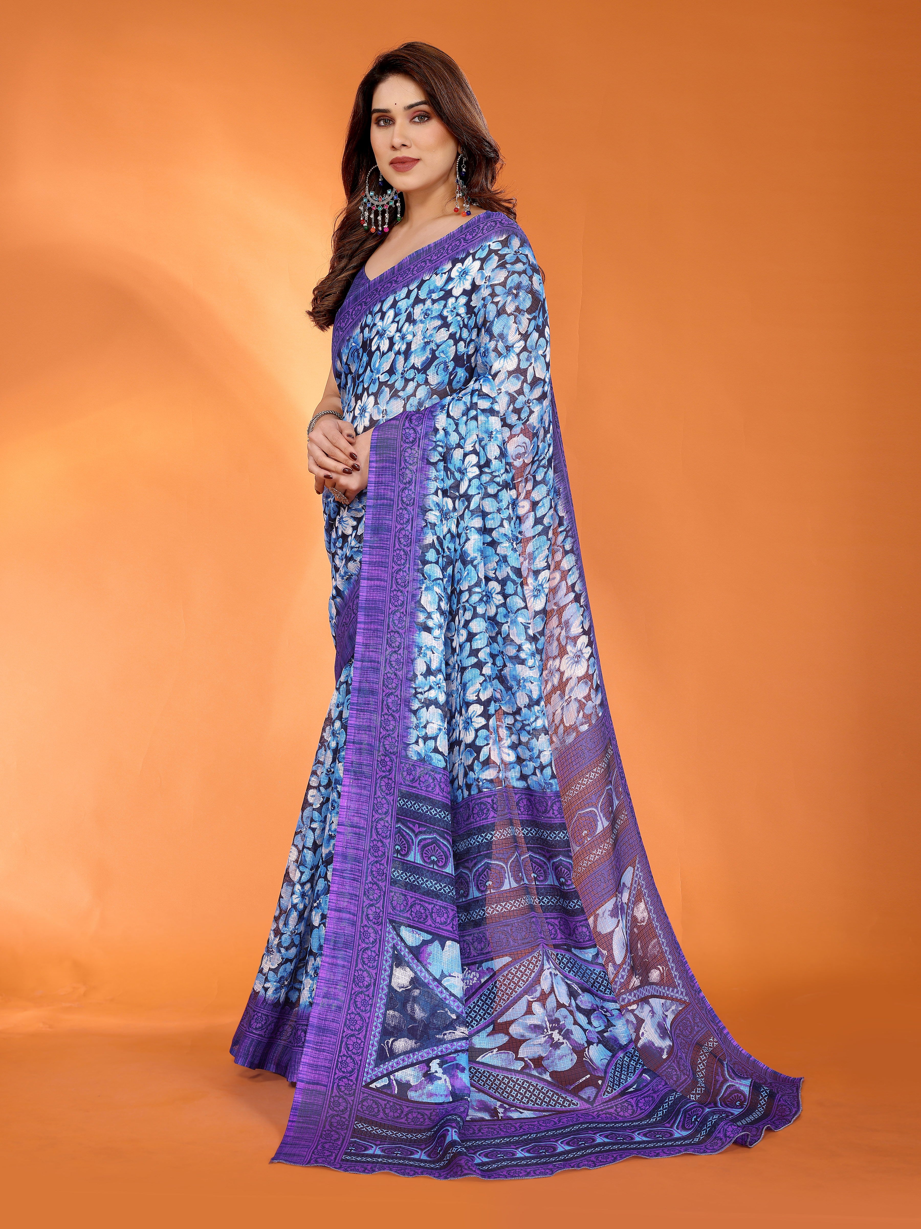 Elegant  Floral Printed Saree
