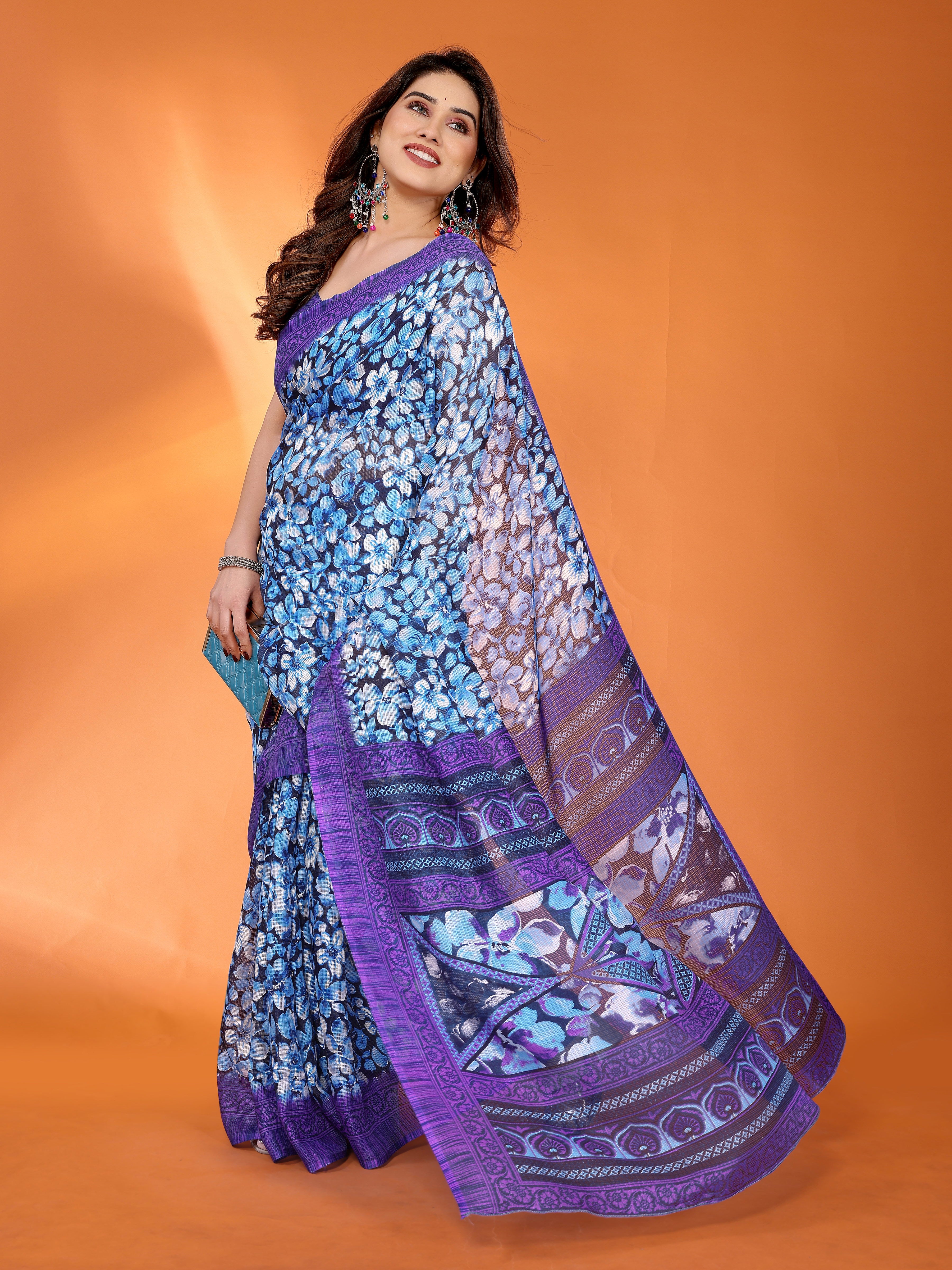 Elegant  Floral Printed Saree