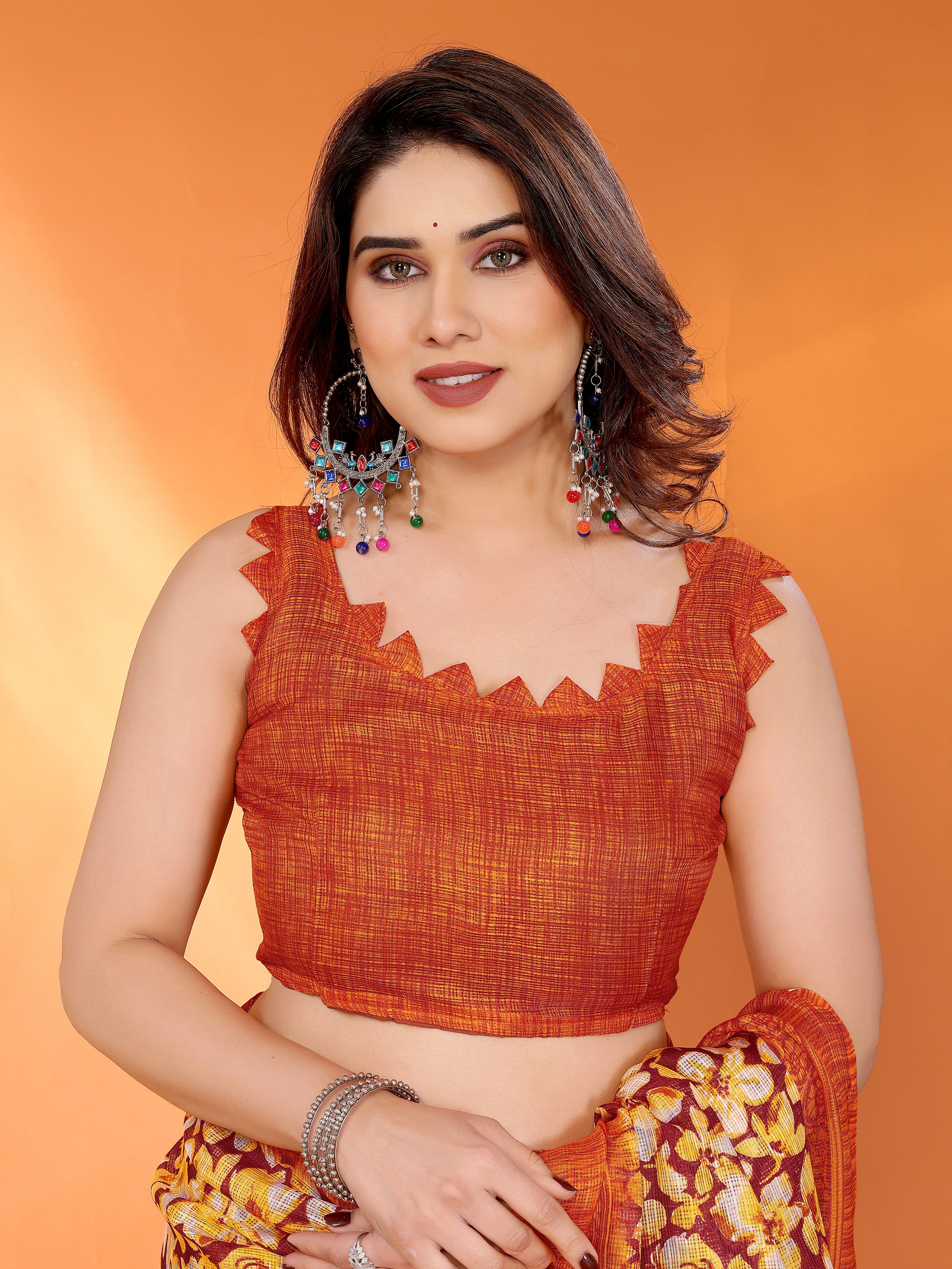 Elegant  Floral Printed Saree