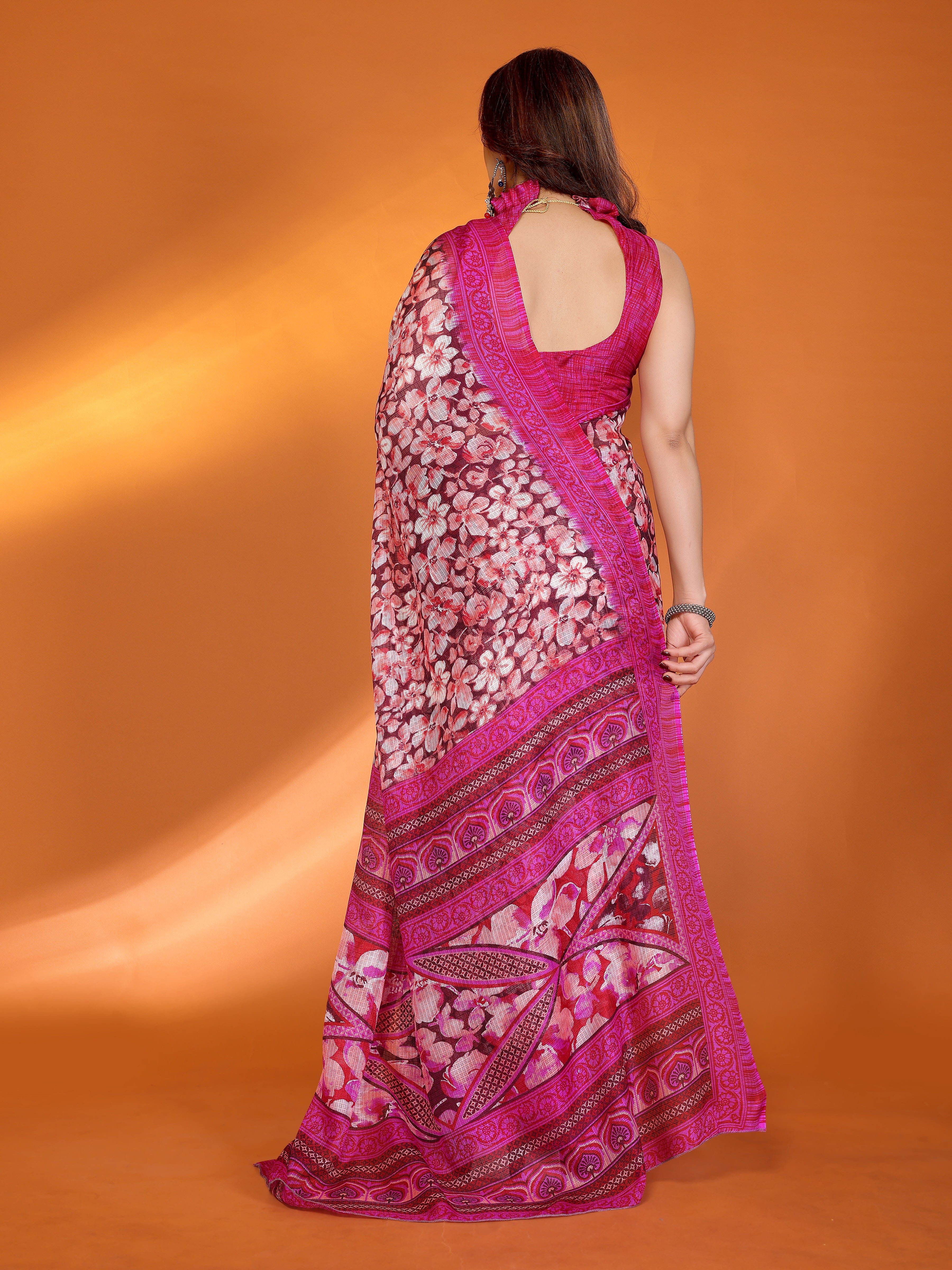 Elegant  Floral Printed Saree