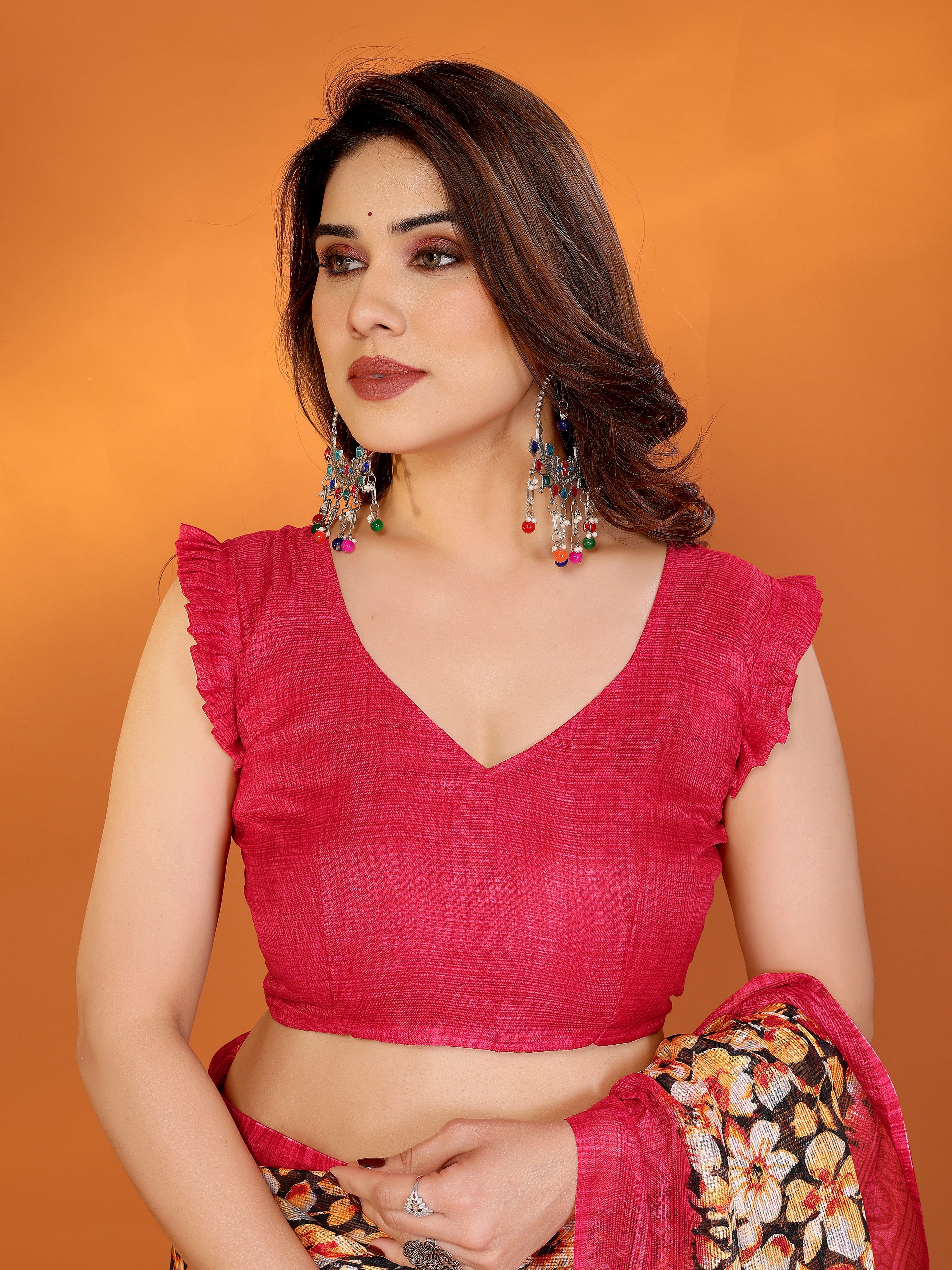 Elegant  Floral Printed Saree