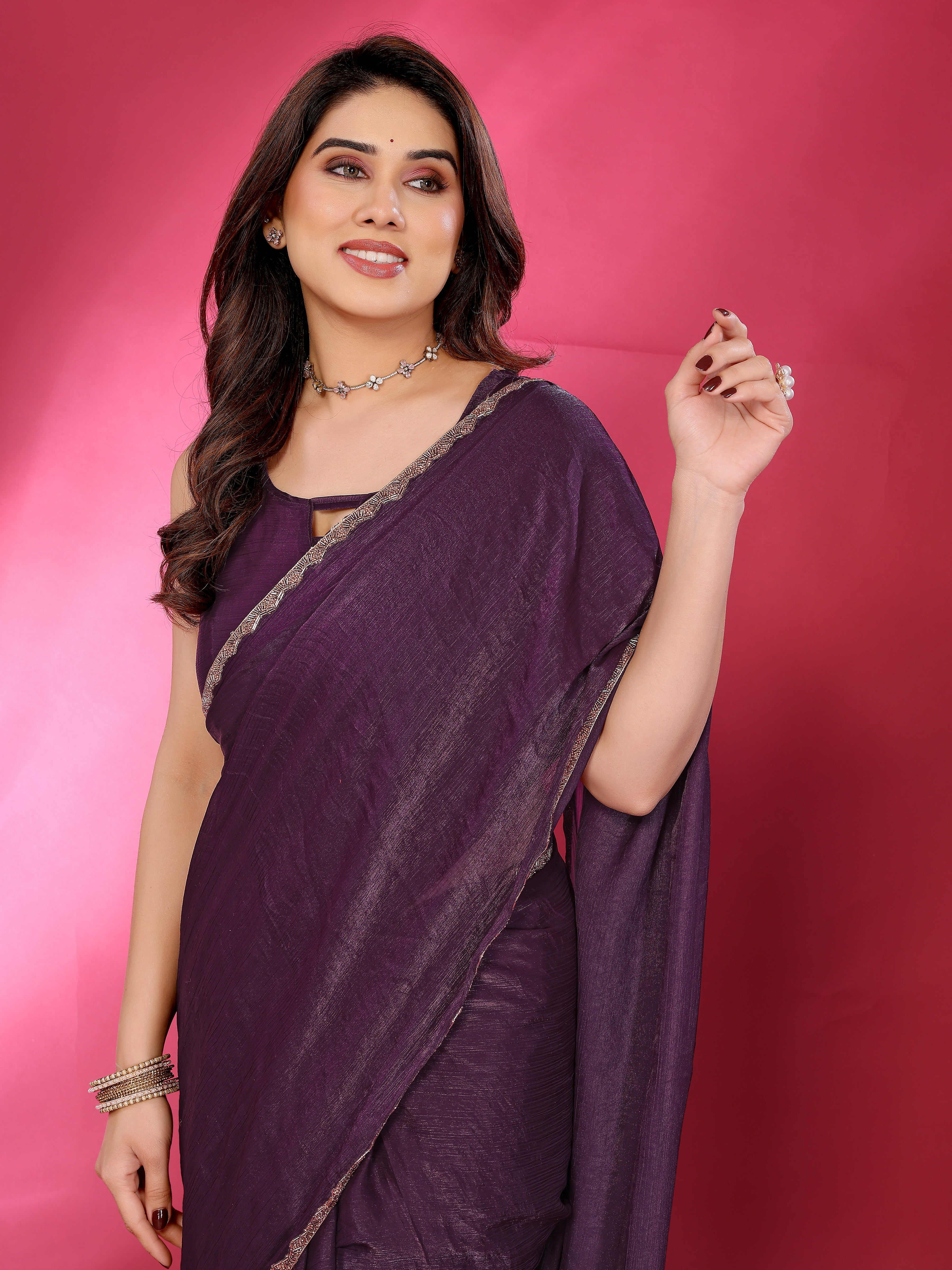 Classic Glow Satin Silk Saree