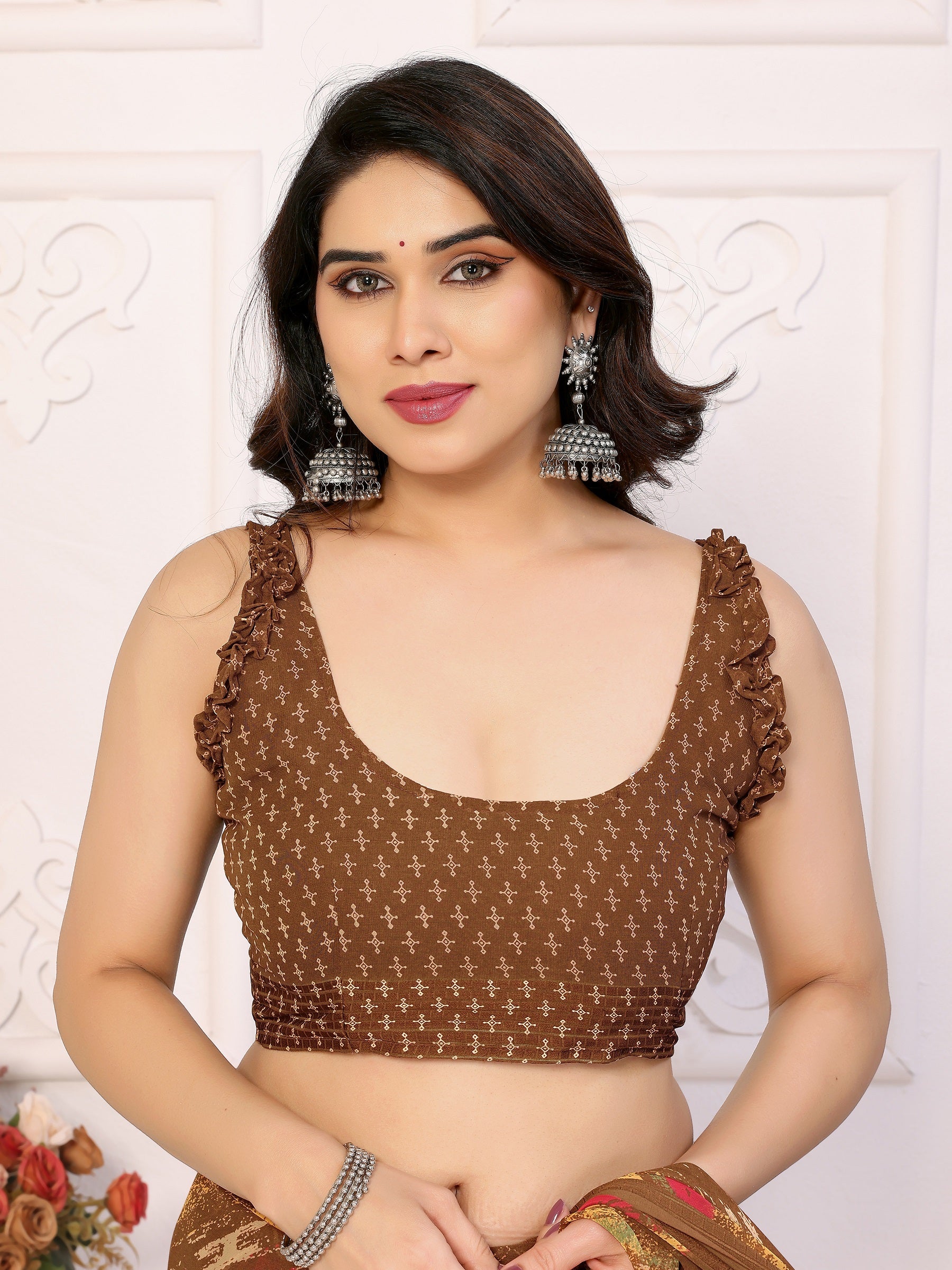 Elegant Multicolor Printed Georgette Saree