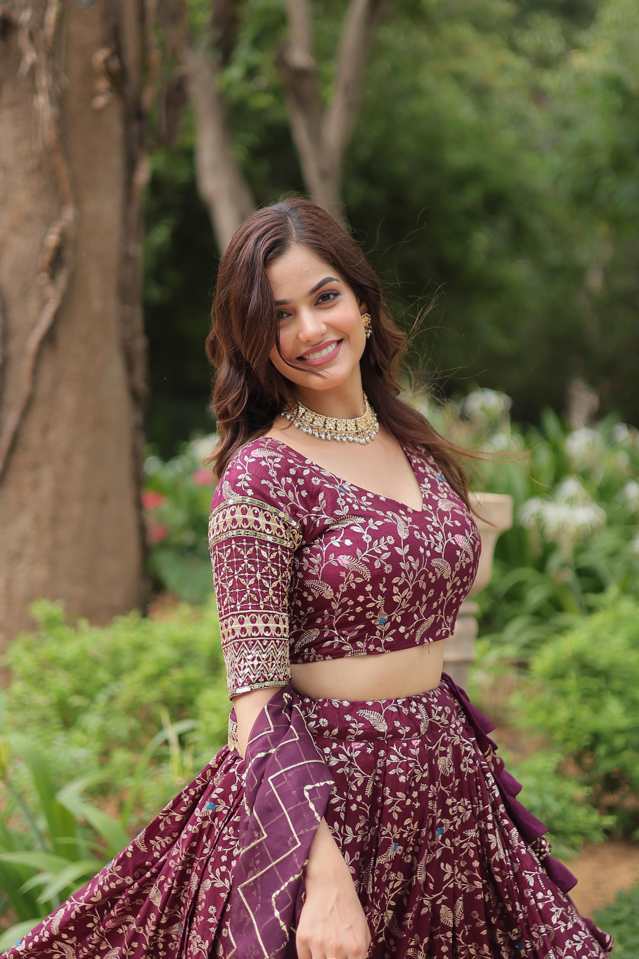 Elegant Traditional Maroon Lehenga Outfit