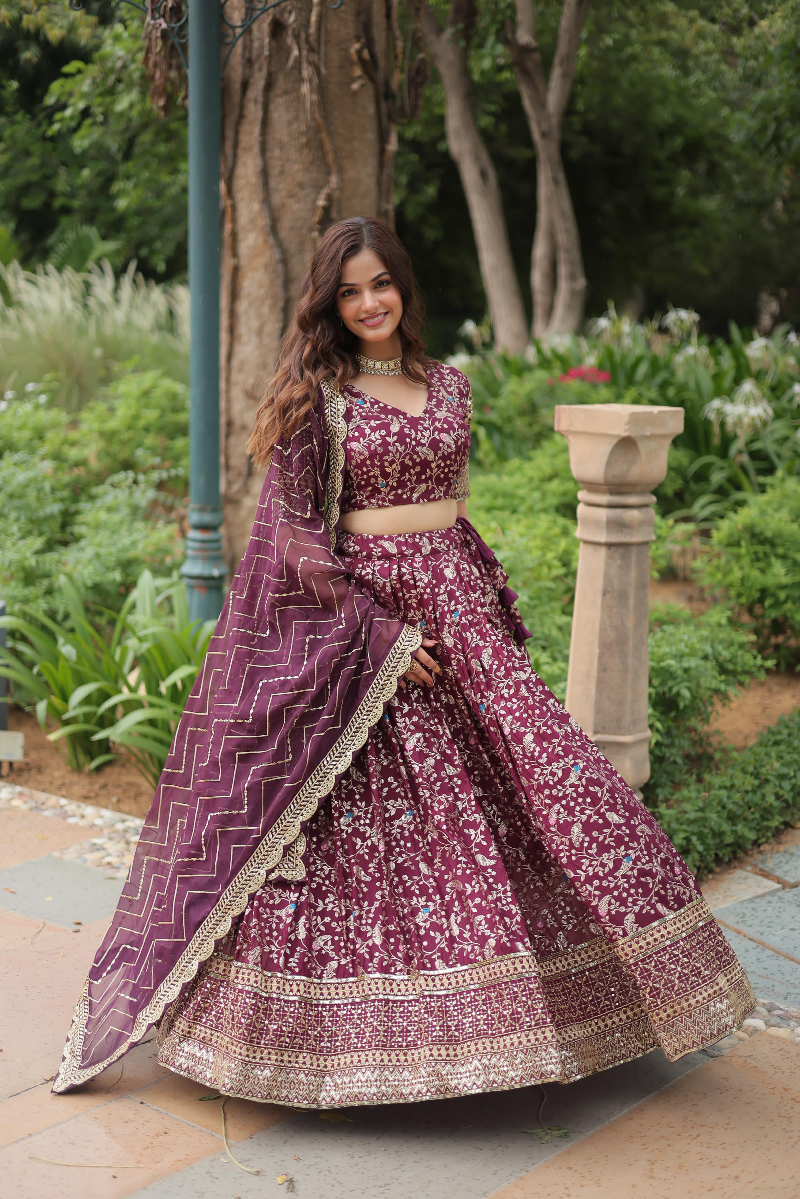 Elegant Traditional Maroon Lehenga Outfit