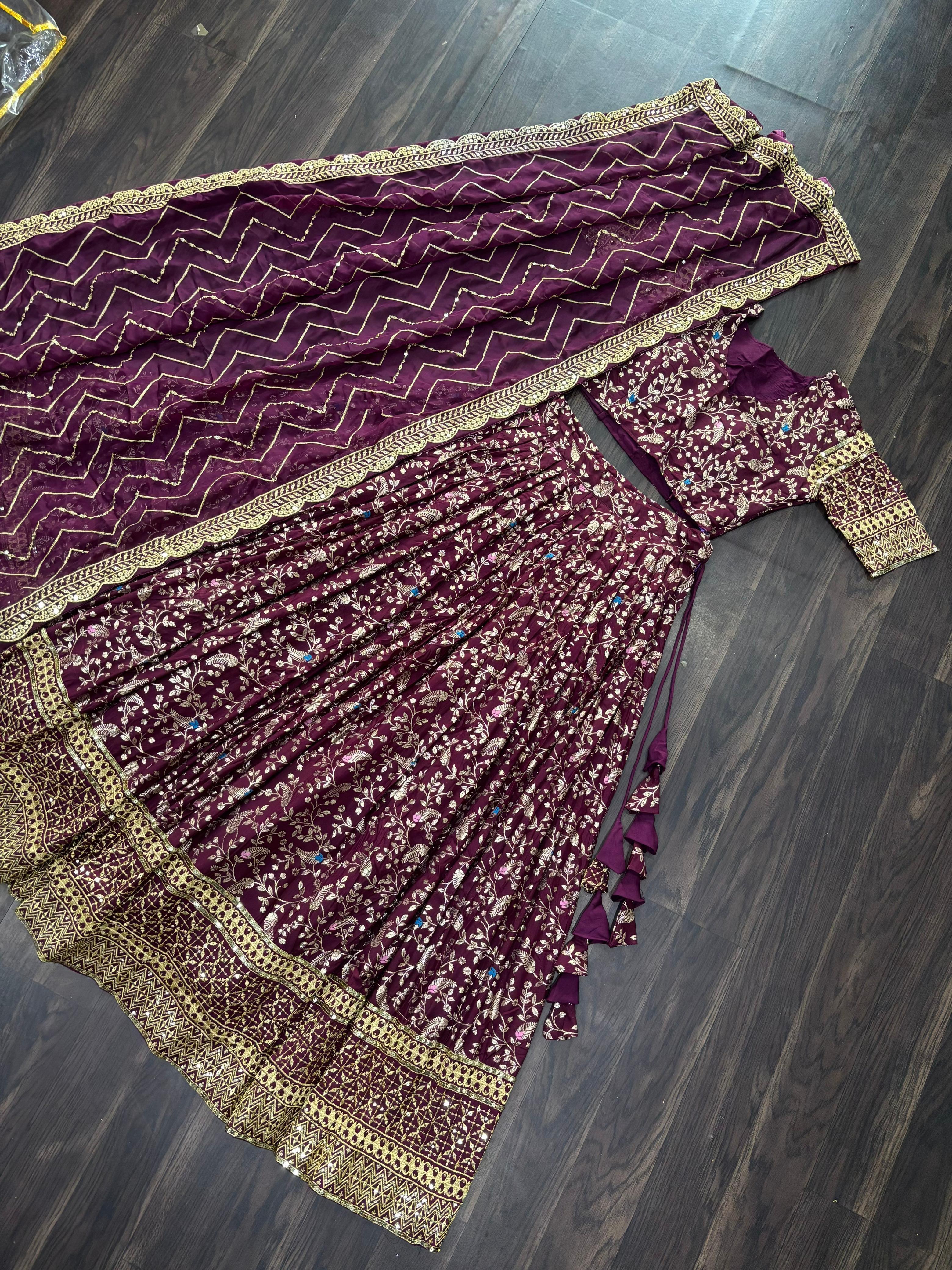 Elegant Traditional Maroon Lehenga Outfit