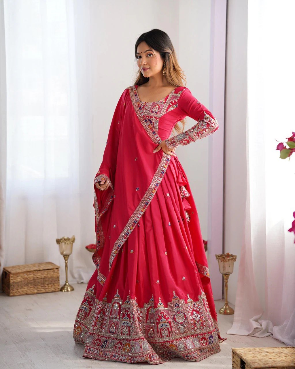 Royal Mirror Work Navratri Lehenga