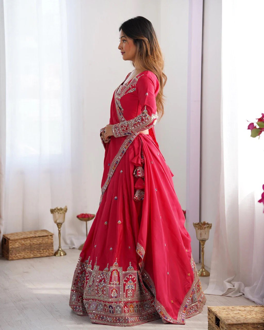 Royal Mirror Work Navratri Lehenga