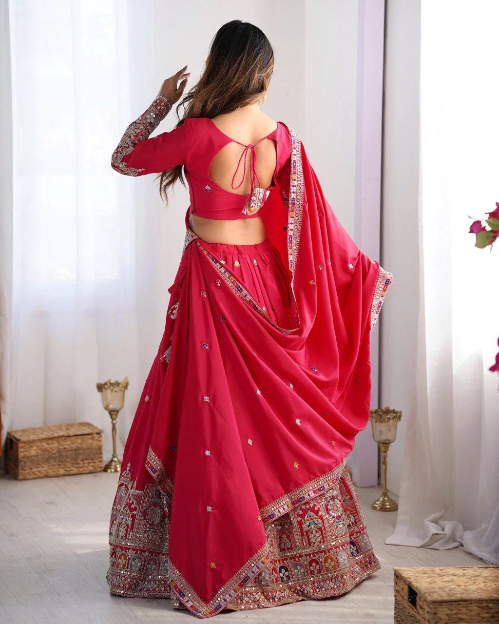 Royal Mirror Work Navratri Lehenga