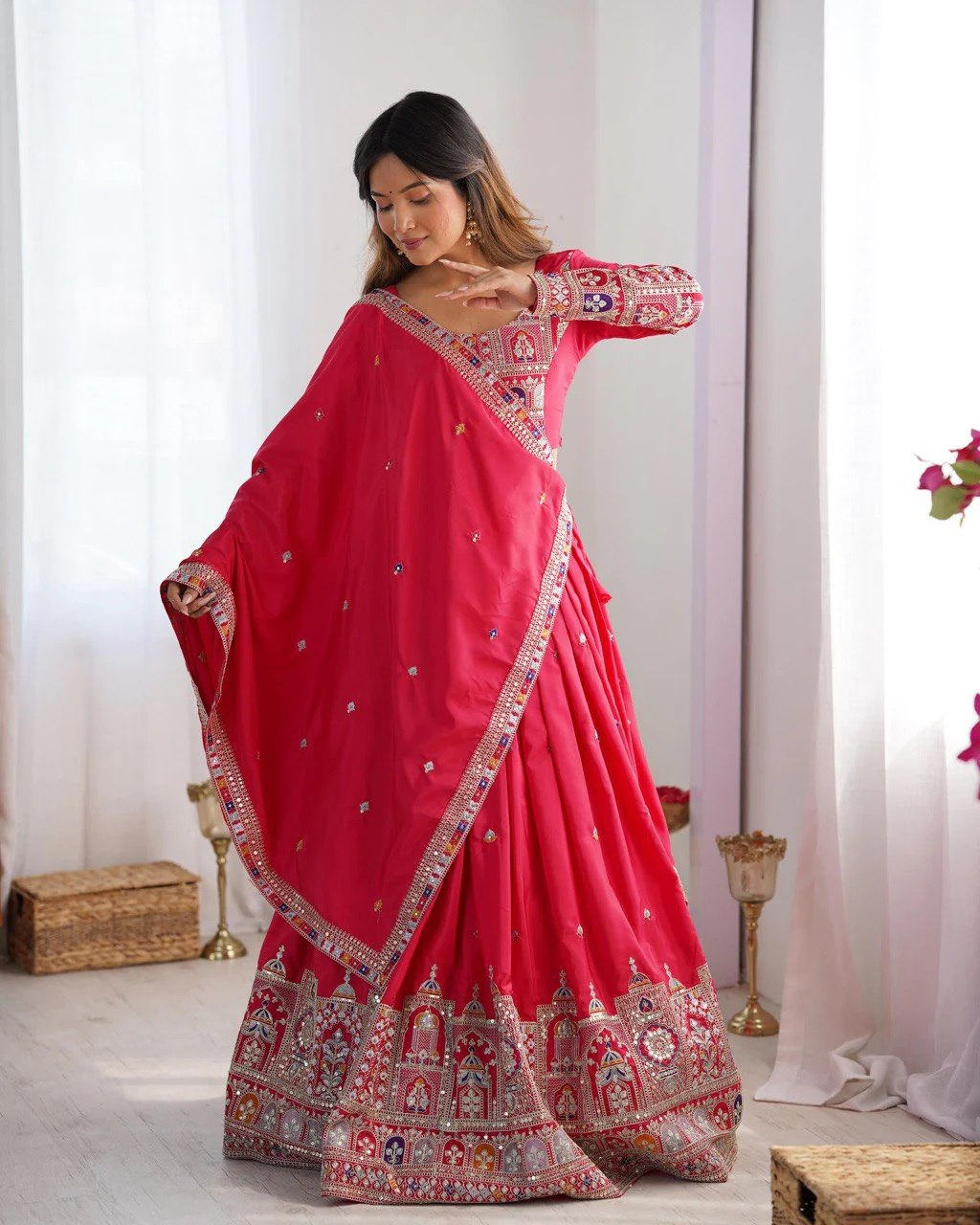 Royal Mirror Work Navratri Lehenga