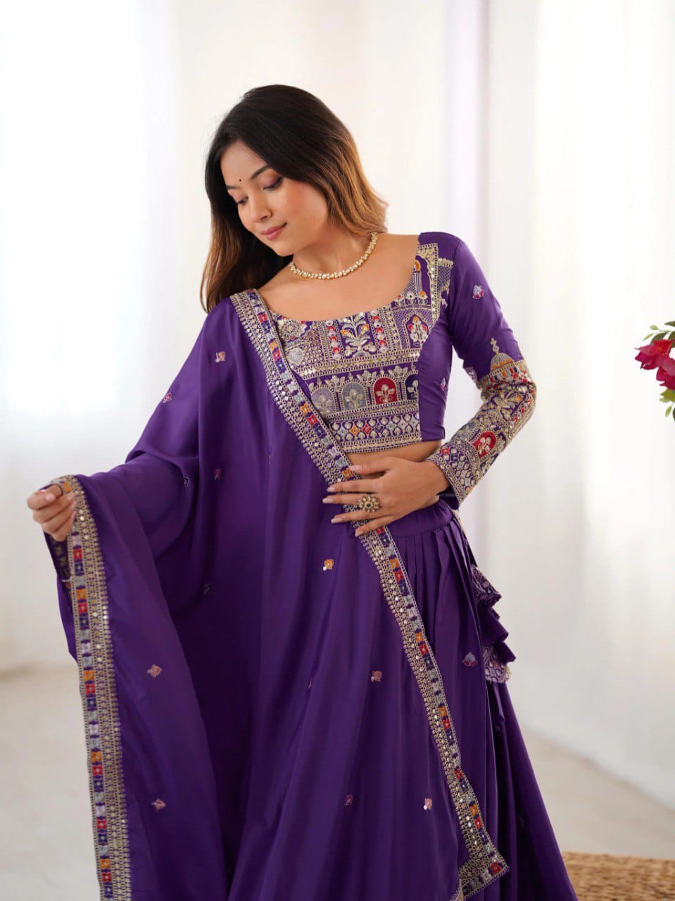 Royal Mirror Work Navratri Lehenga