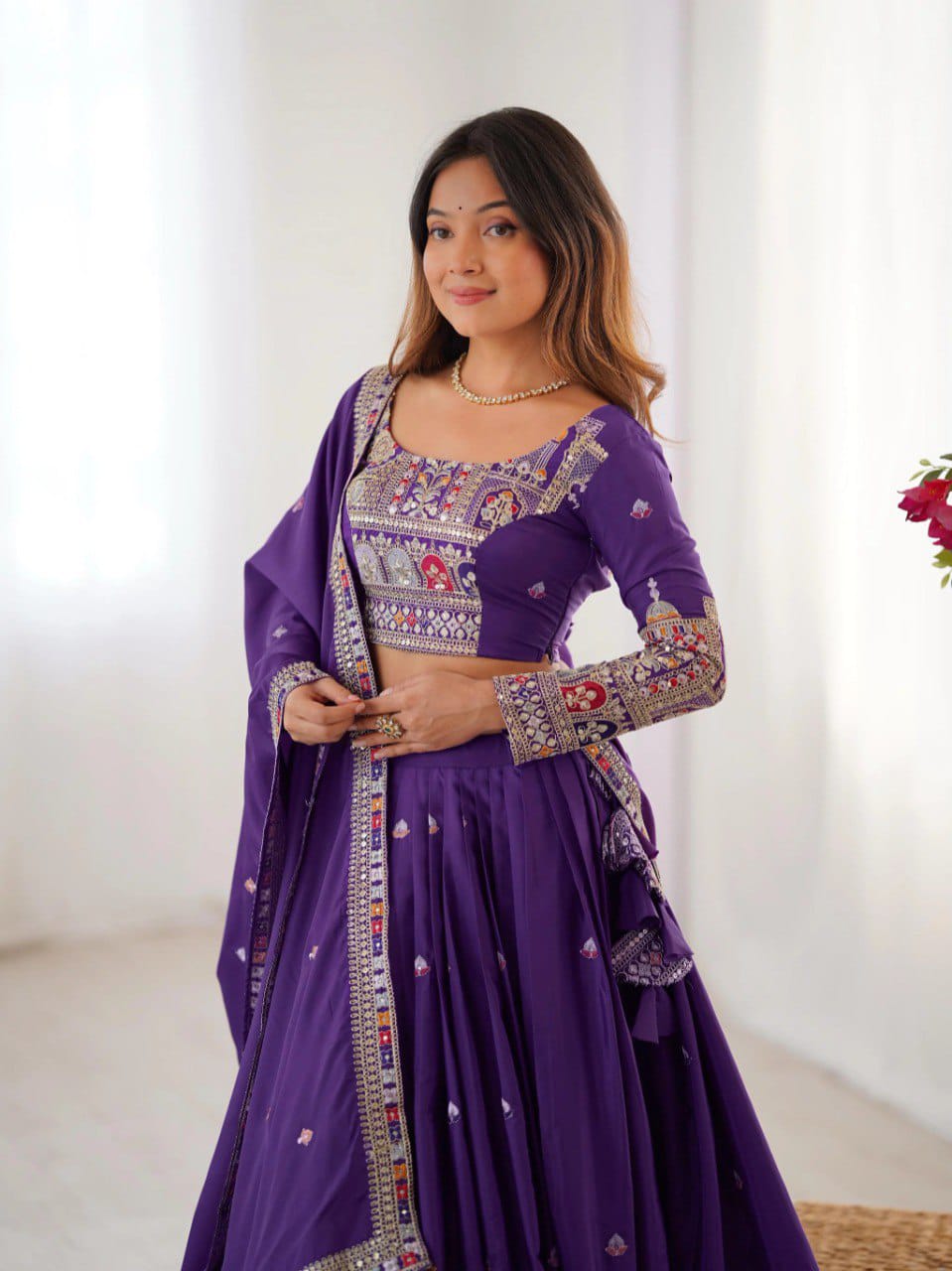 Royal Mirror Work Navratri Lehenga