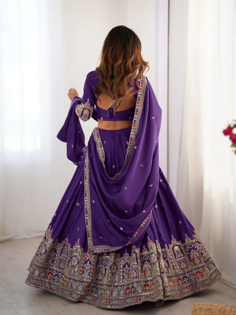 Royal Mirror Work Navratri Lehenga