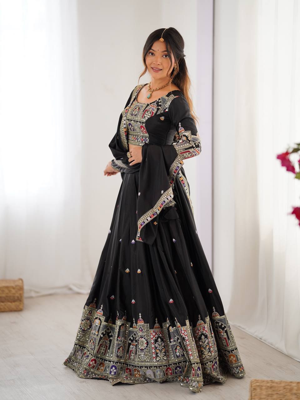 Royal Mirror Work Navratri Lehenga