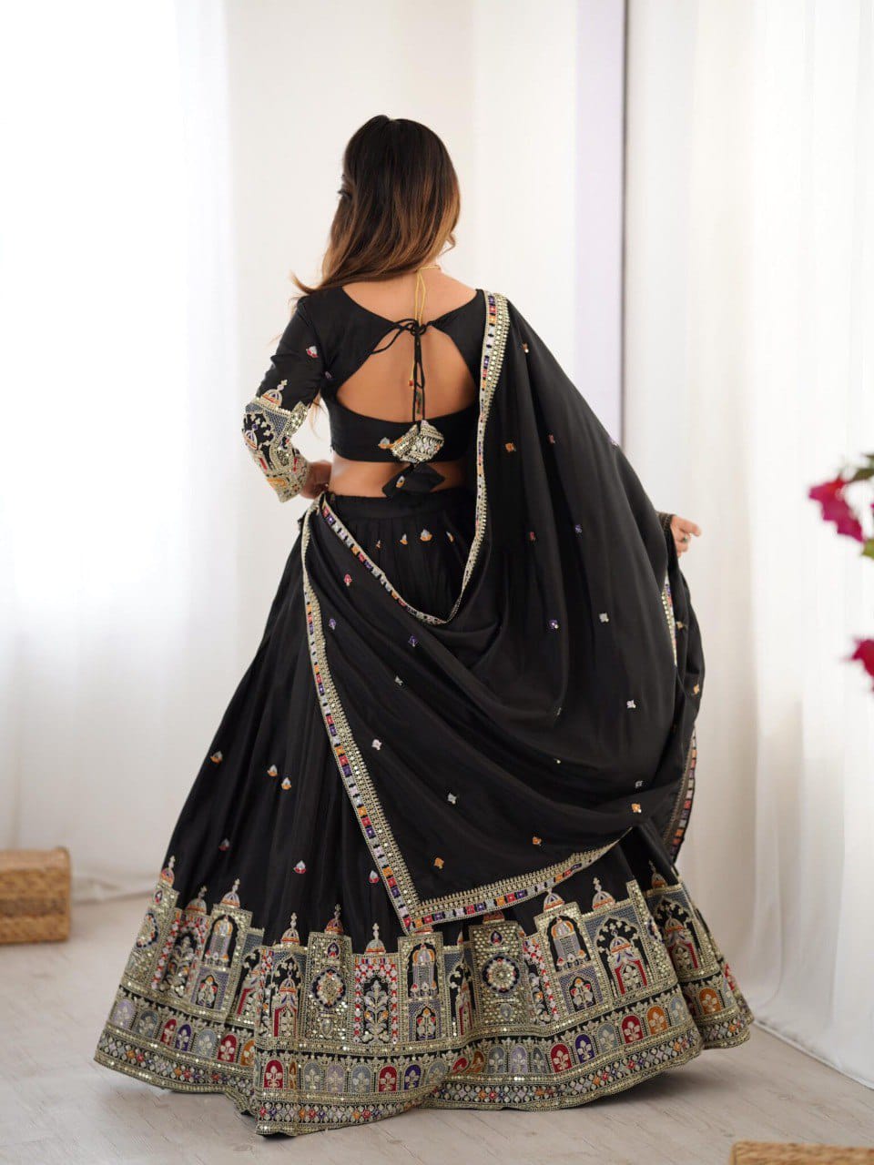 Royal Mirror Work Navratri Lehenga