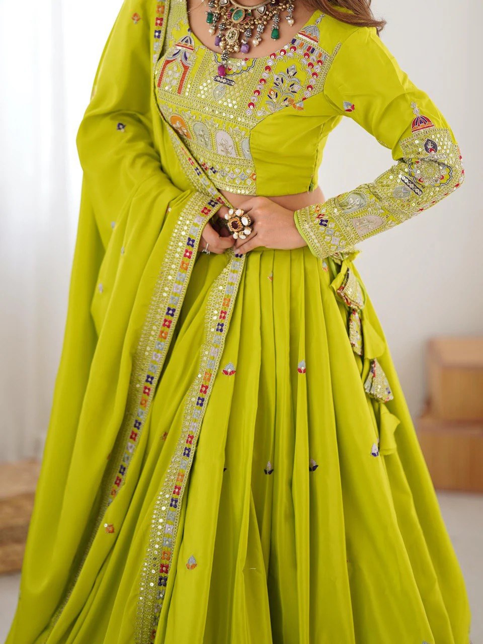 Royal Mirror Work Navratri Lehenga