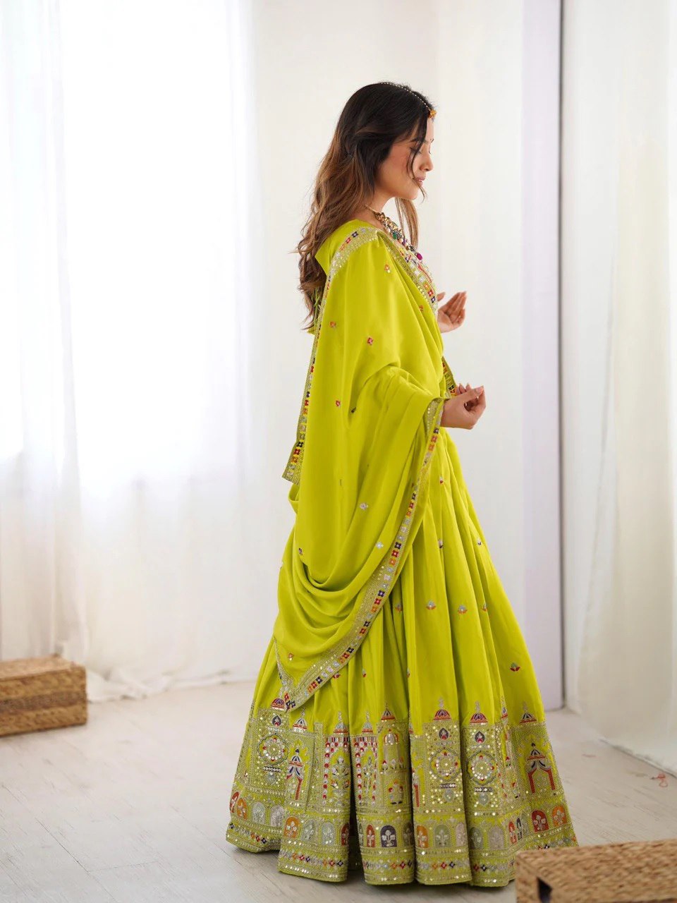 Royal Mirror Work Navratri Lehenga
