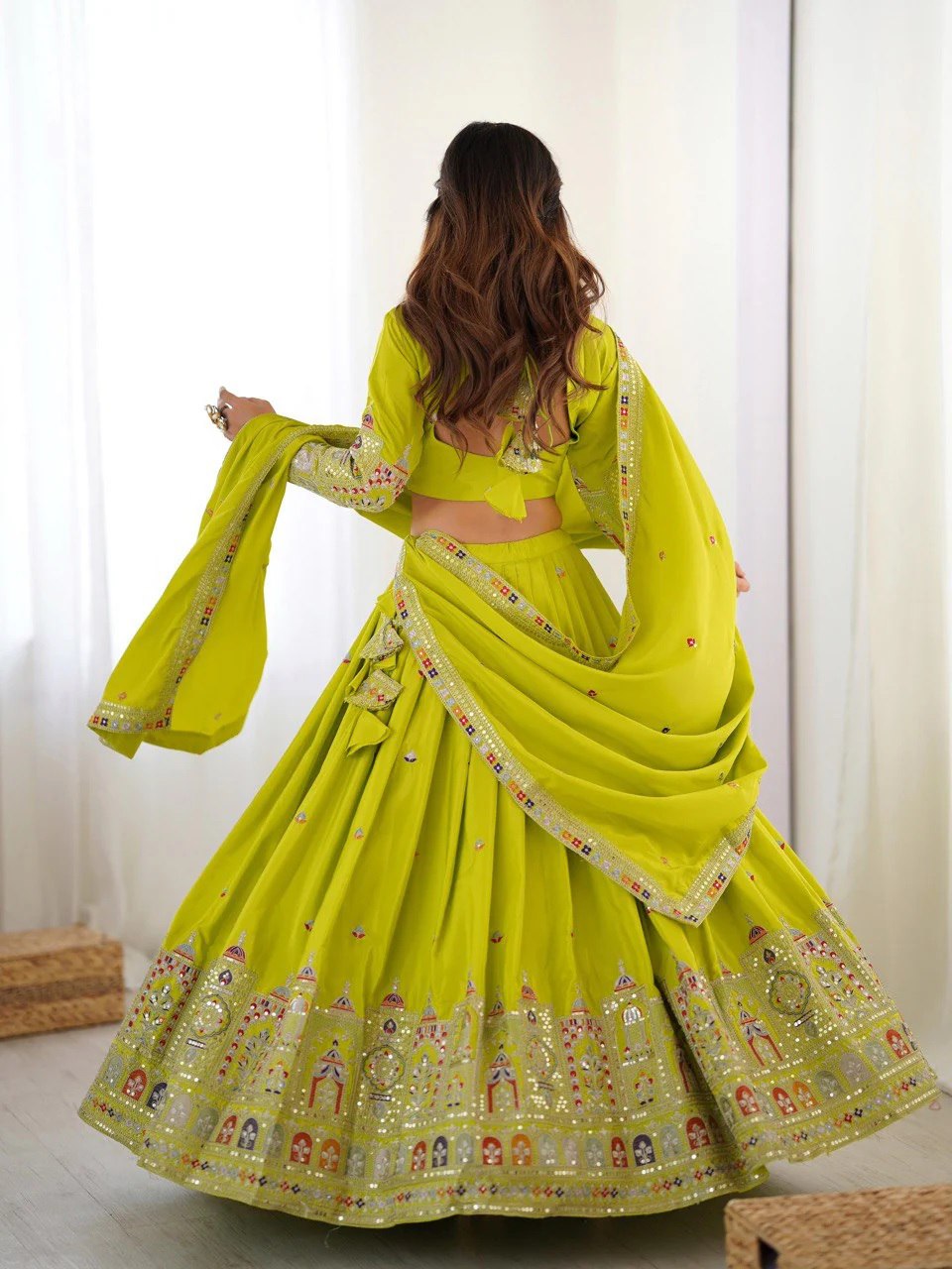 Royal Mirror Work Navratri Lehenga