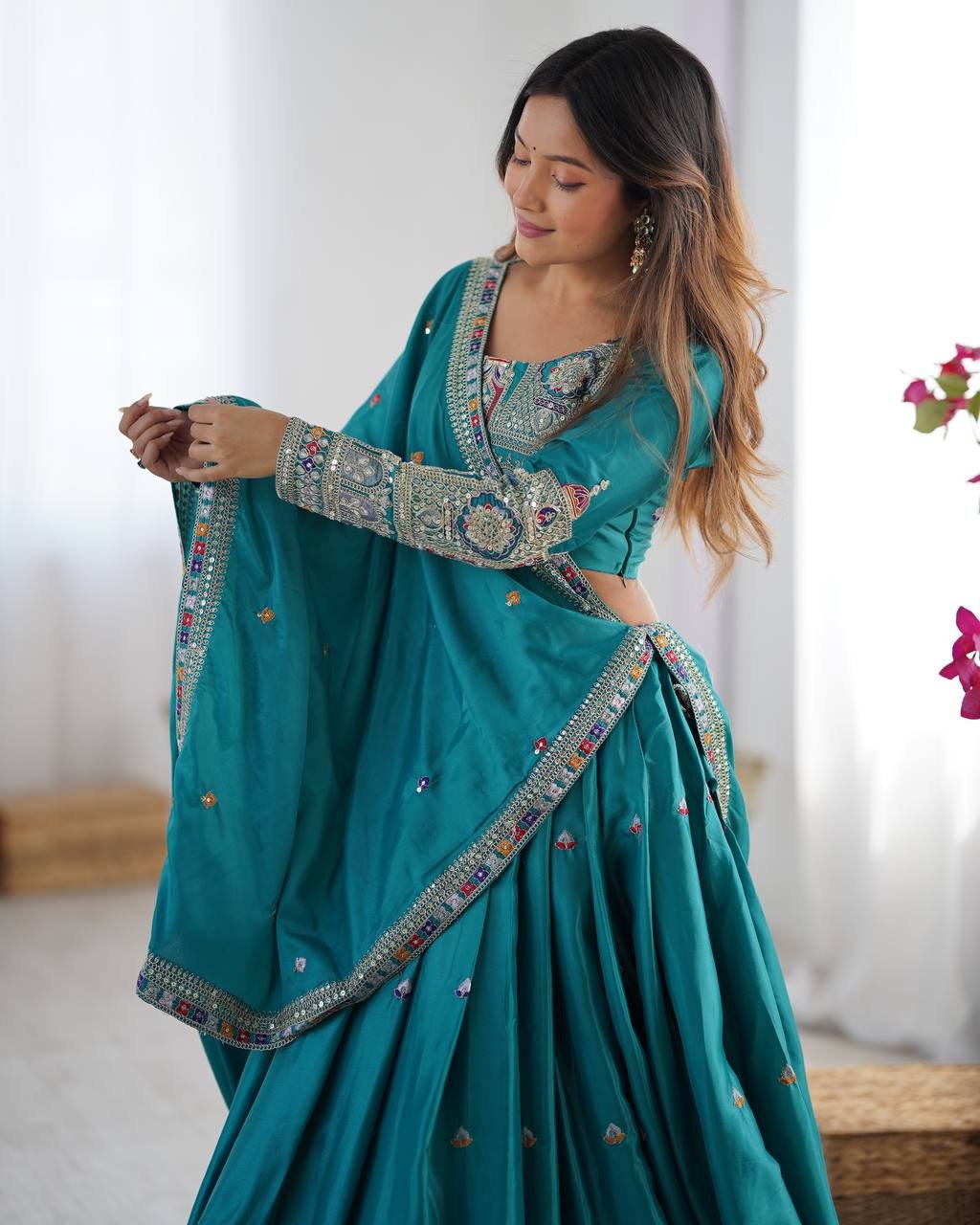 Royal Mirror Work Navratri Lehenga