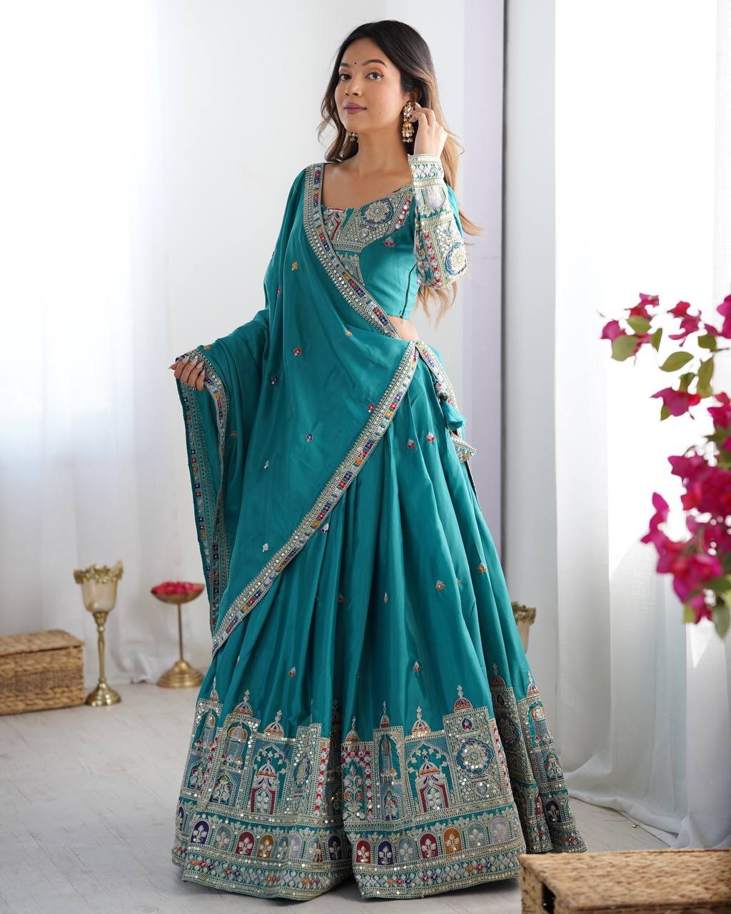 Royal Mirror Work Navratri Lehenga