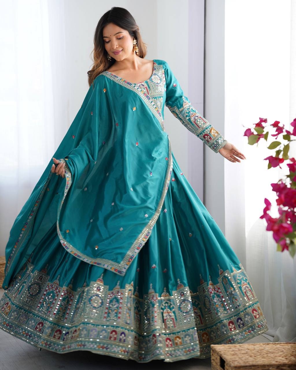 Royal Mirror Work Navratri Lehenga