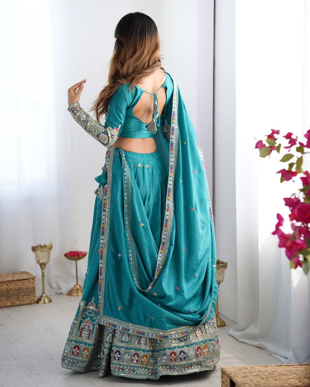 Royal Mirror Work Navratri Lehenga
