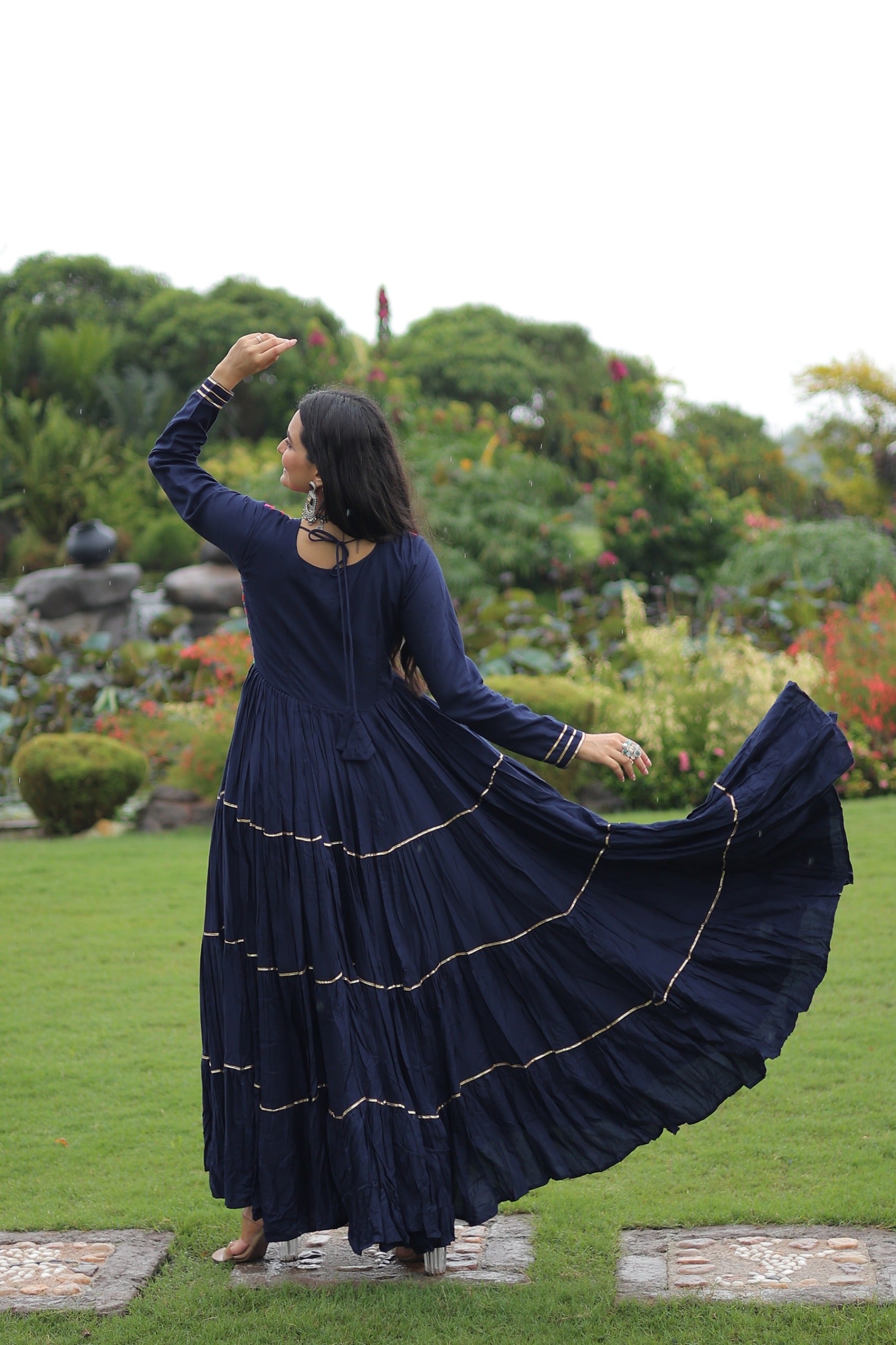 Vibrant Ethnic Maxi Dresses with Embroidered Yokes