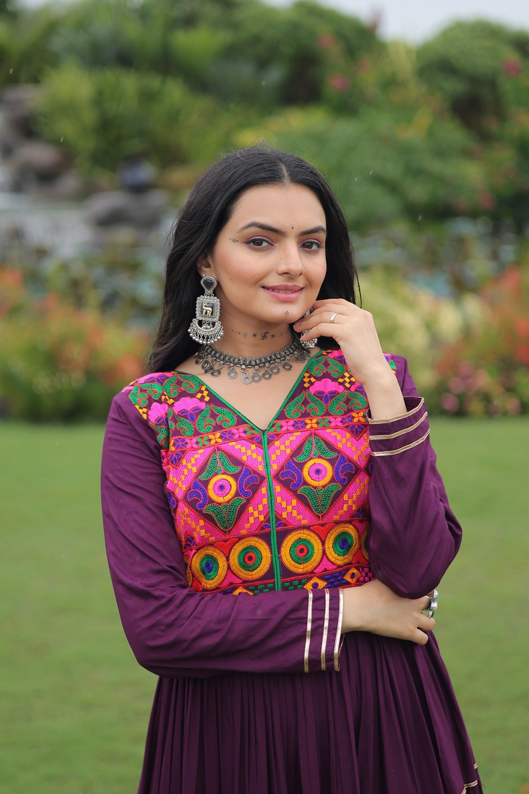 Vibrant Ethnic Maxi Dresses with Embroidered Yokes