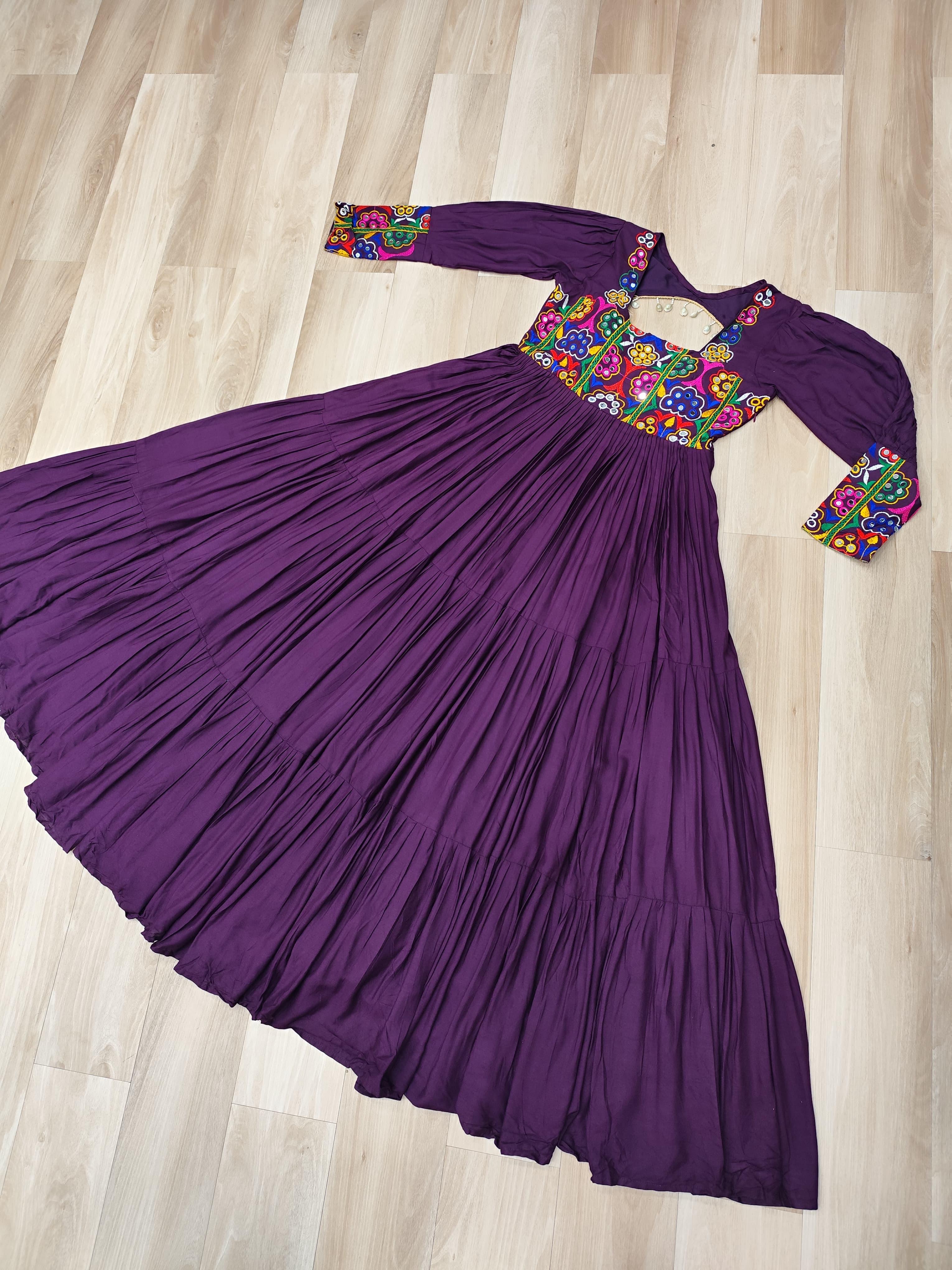 Navratna Mirrorwork Garba Gown