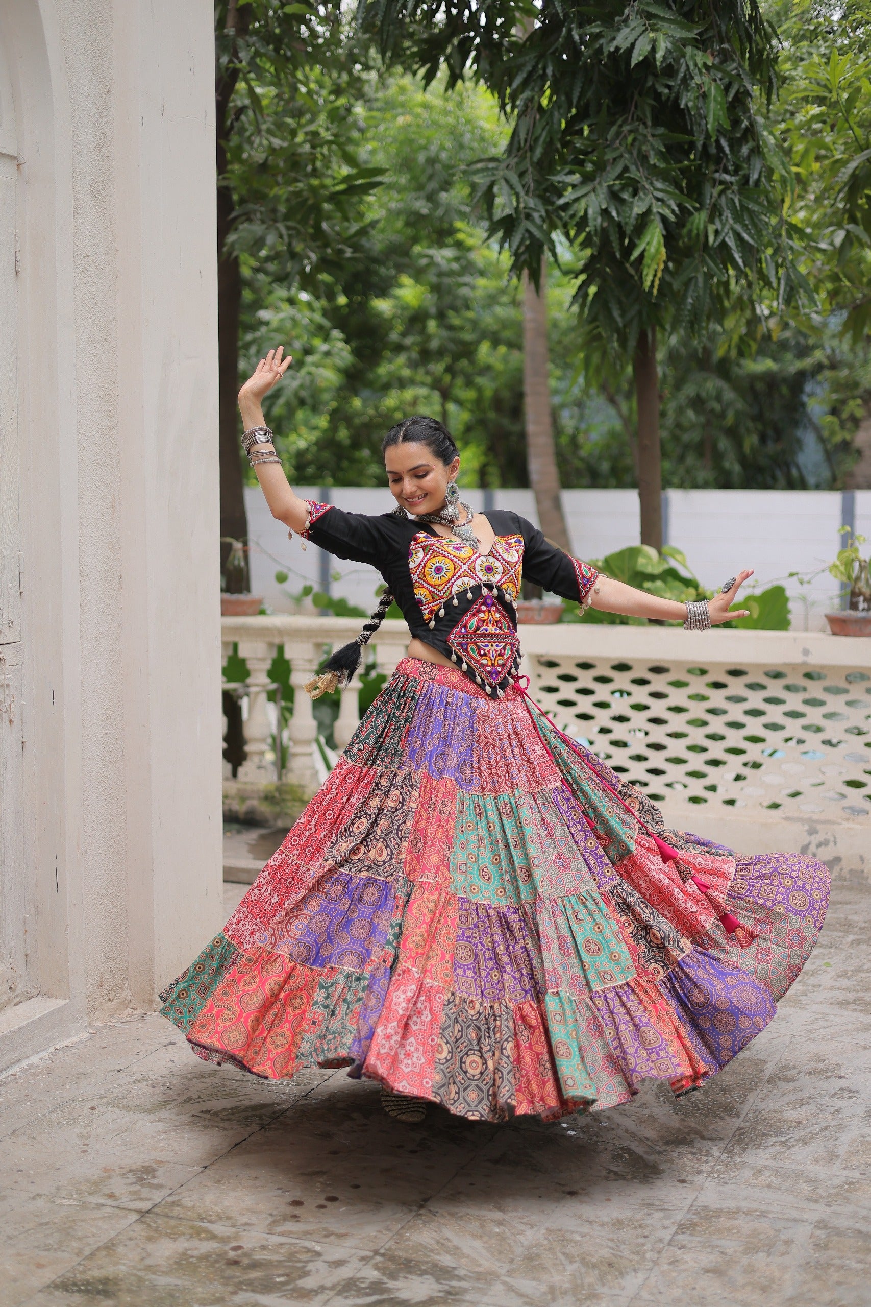 Vibrant Gujarati Garba Outfit
