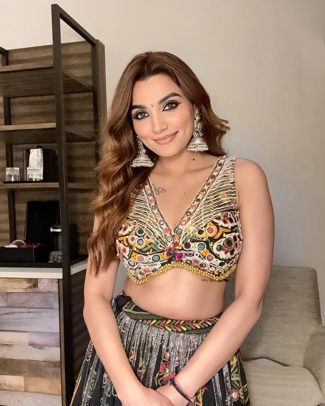 Designer Multicolor Embroidered Navratri Ghagra Choli with Dupatta