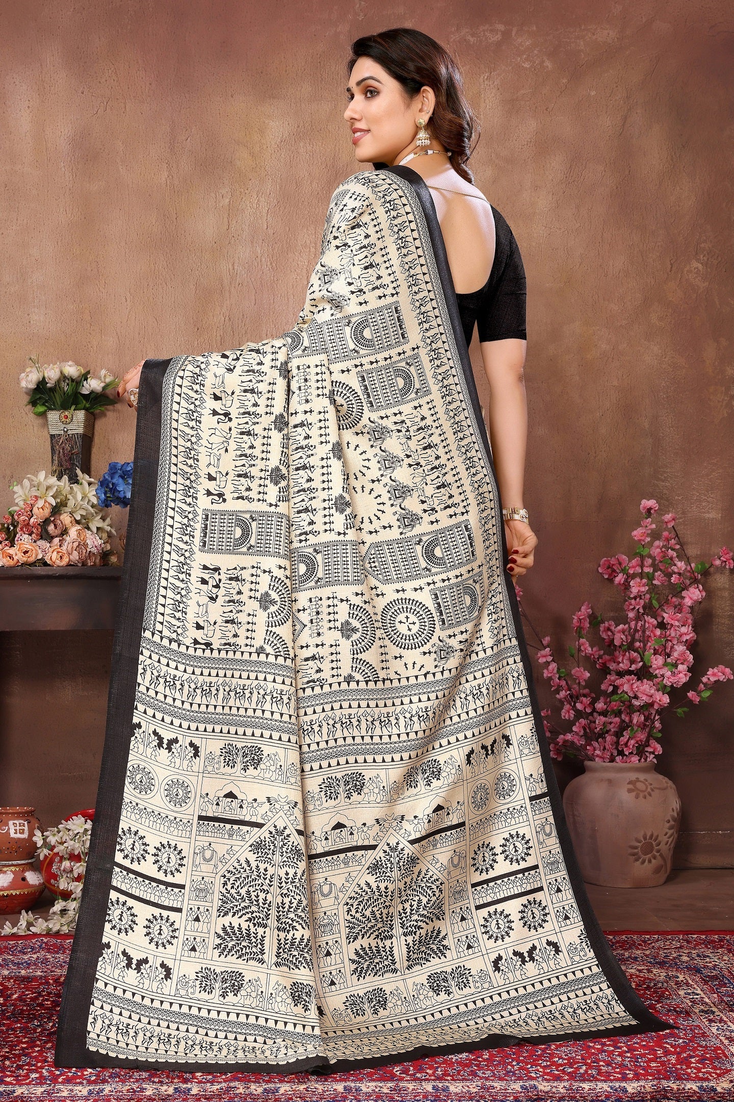 legant  Tribal Print Cotton Saree