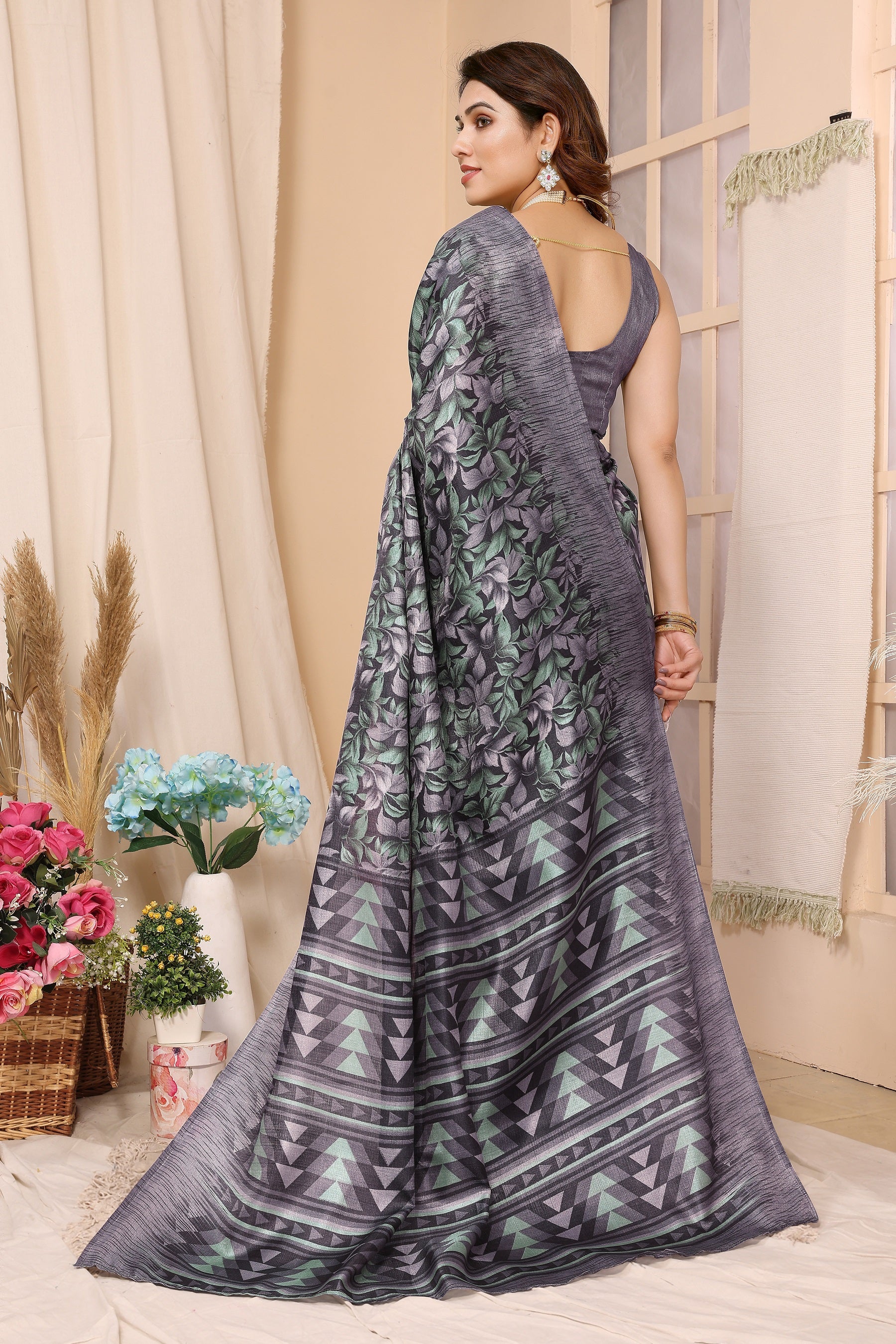 legant  Tribal Print Cotton Saree