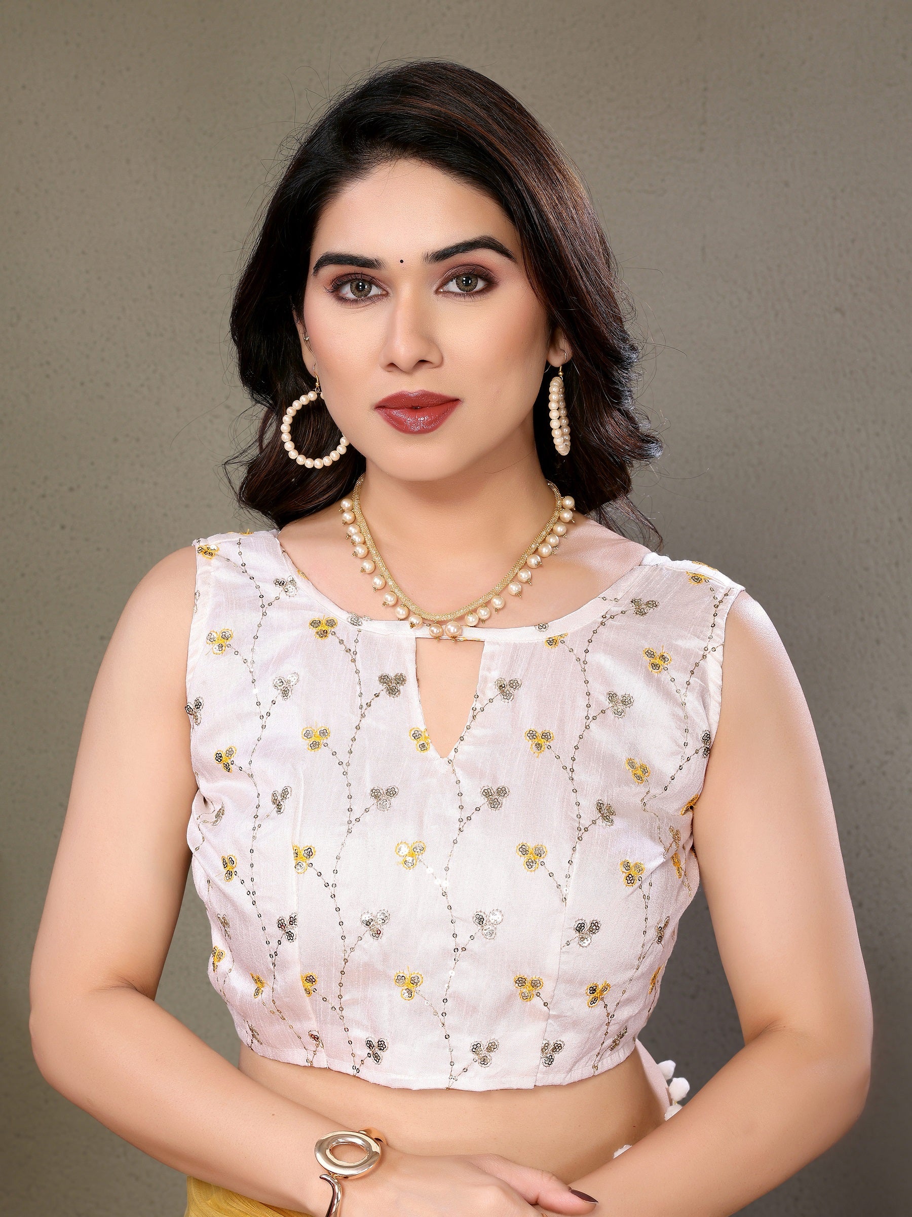 Sunny Yellow Pleated Saree with White Pom-Pom Border