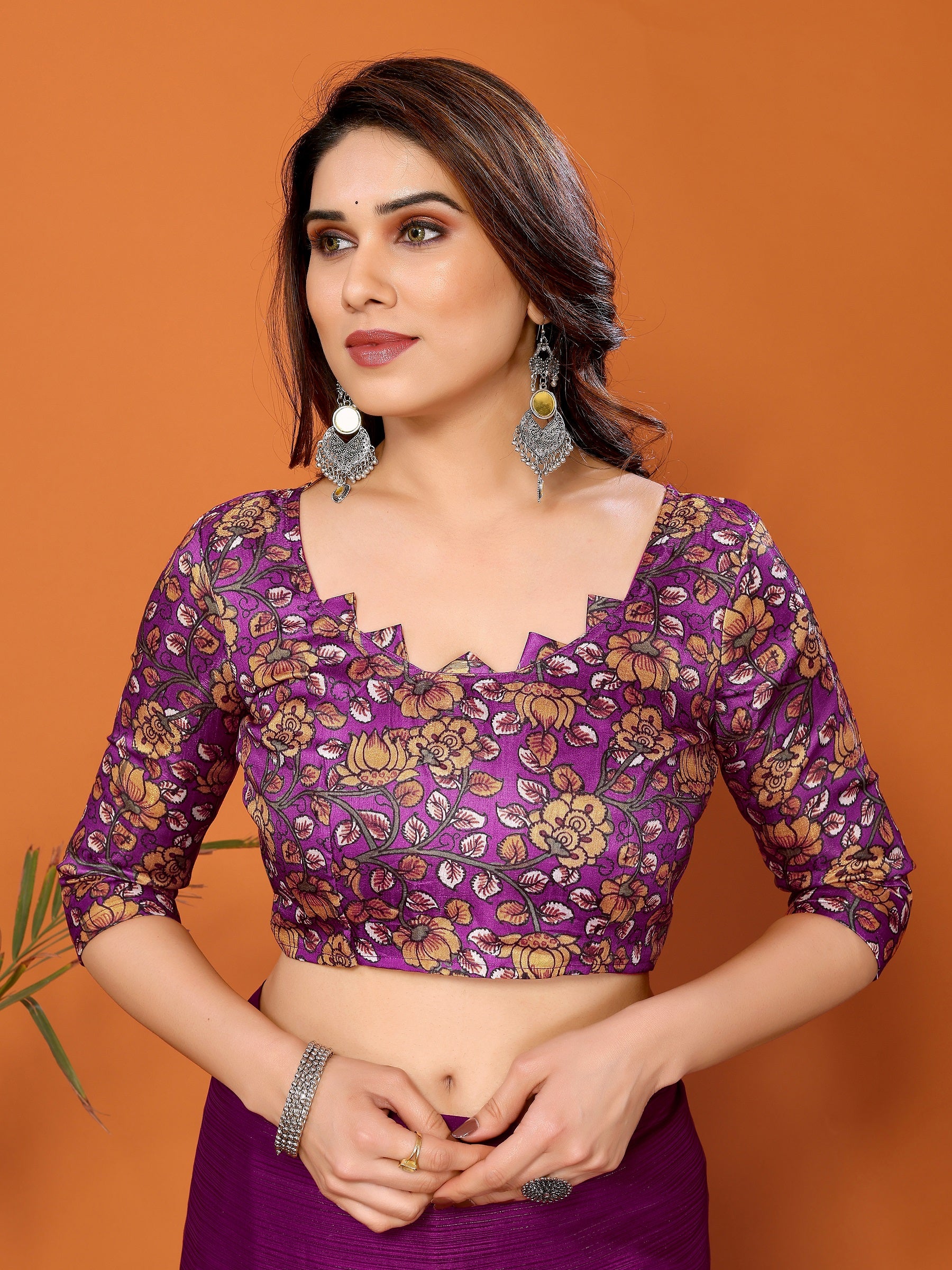 Royal Purple Designer Saree with Embroidered Blouse