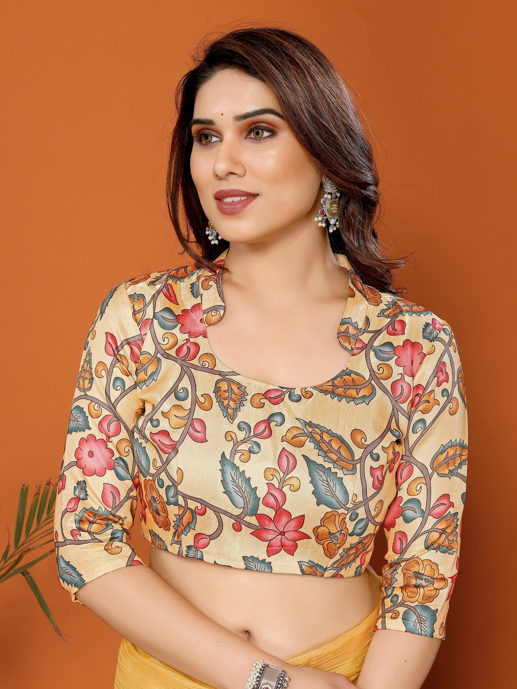 Sunshine Yellow Saree with Floral Multi-Color Blouse