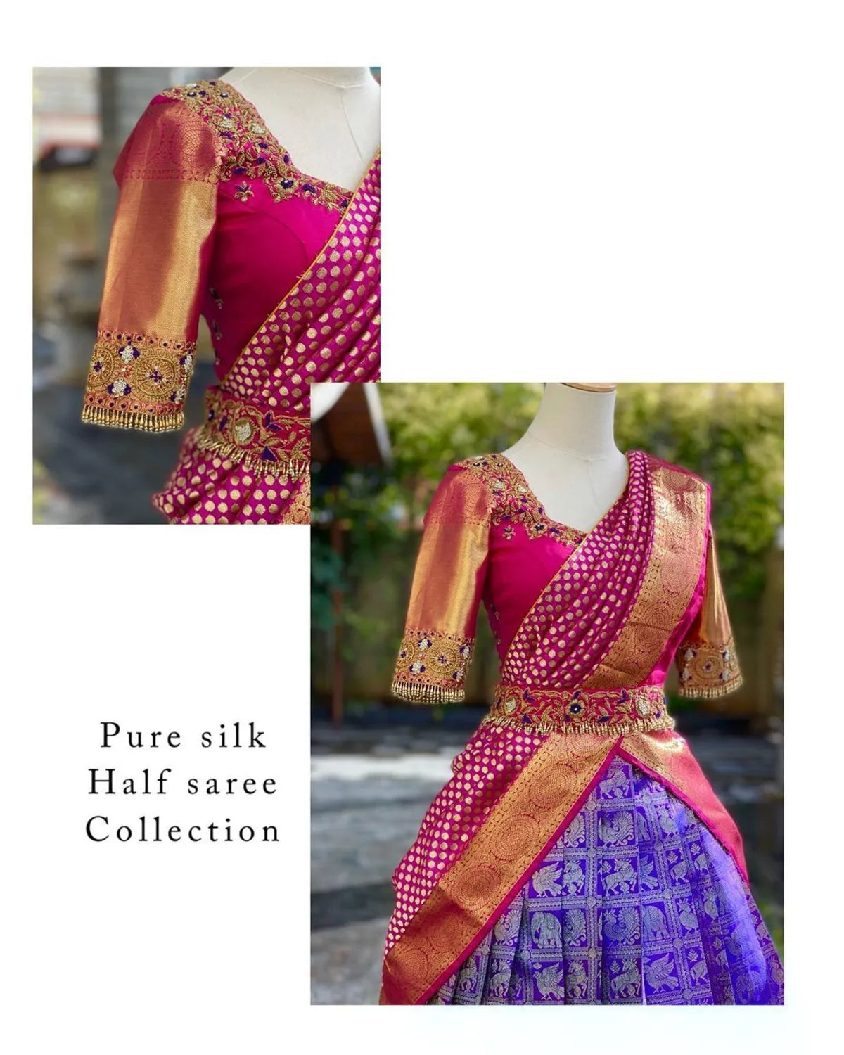 Purple Kanjivaram Silk Zari Lehenga with Blouse Paired with