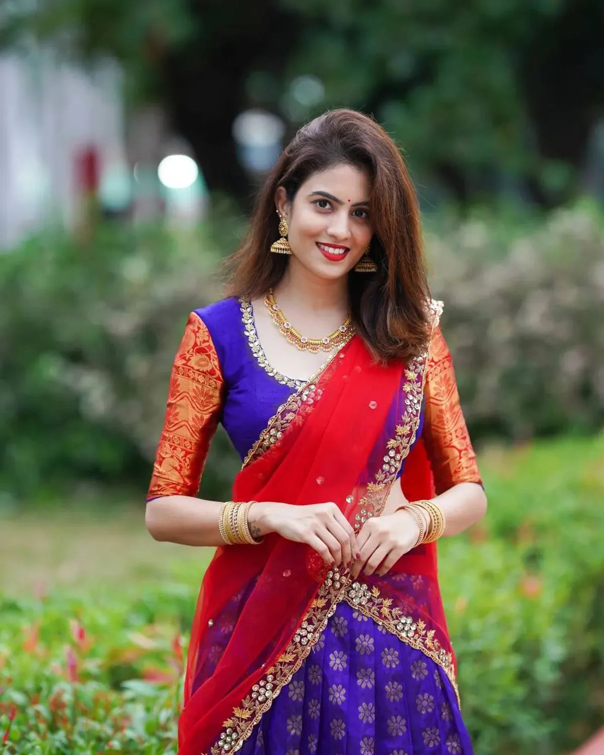 Purple Kanjivaram Silk Zari Lehenga With Blouse Paired With A Luxurious  Banarasi Silk Dupatta For Women