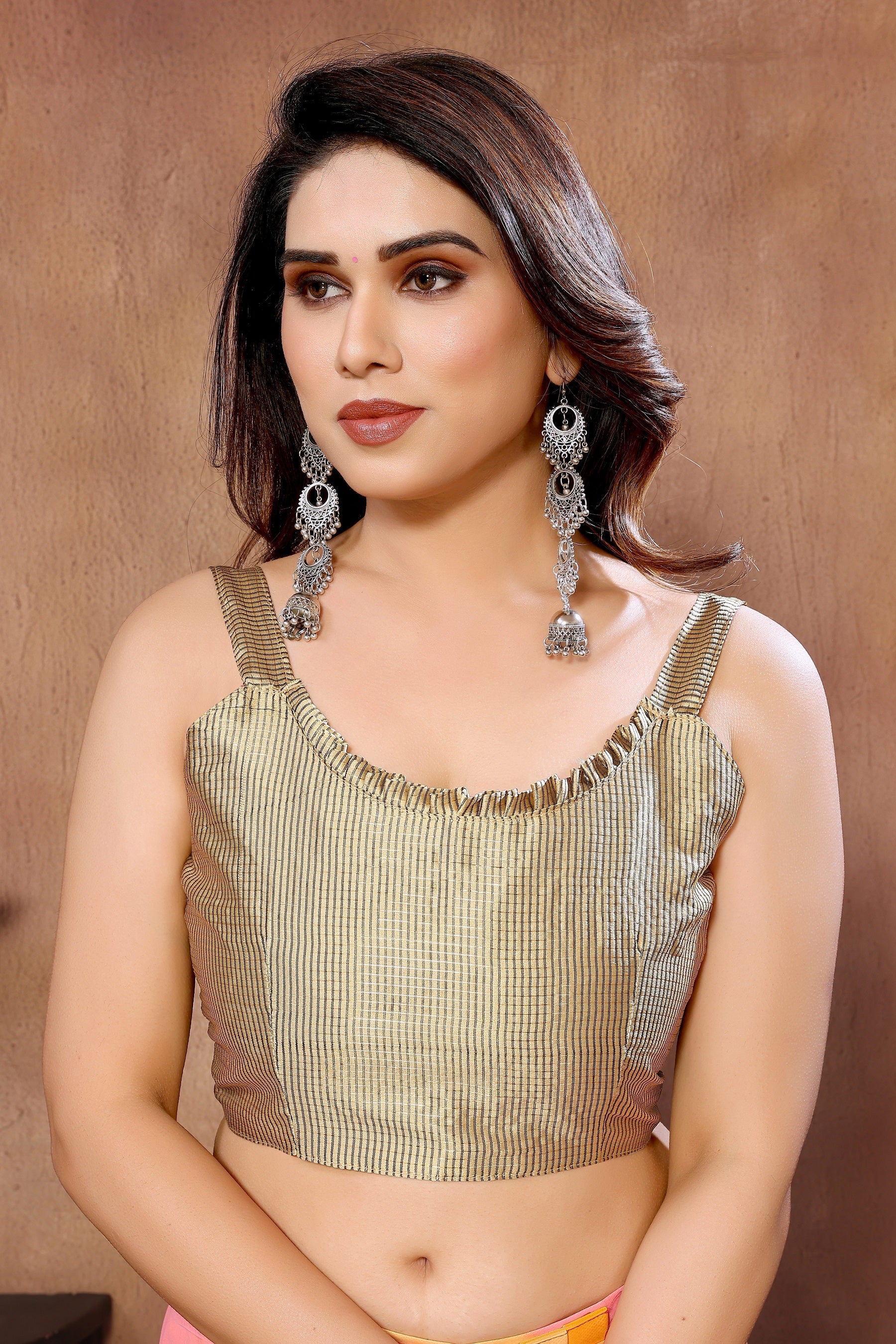 Ready-to-Wear Black & White Striped Saree