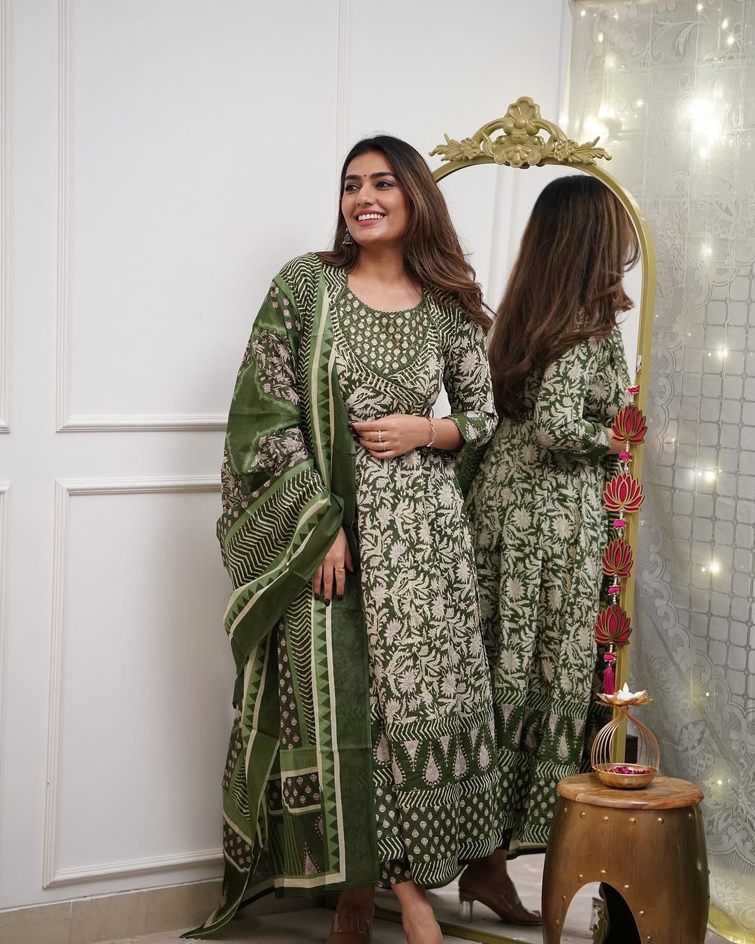 HEAVY FULLY FLAIRD ANARKALI STITCHIED SUIT SET