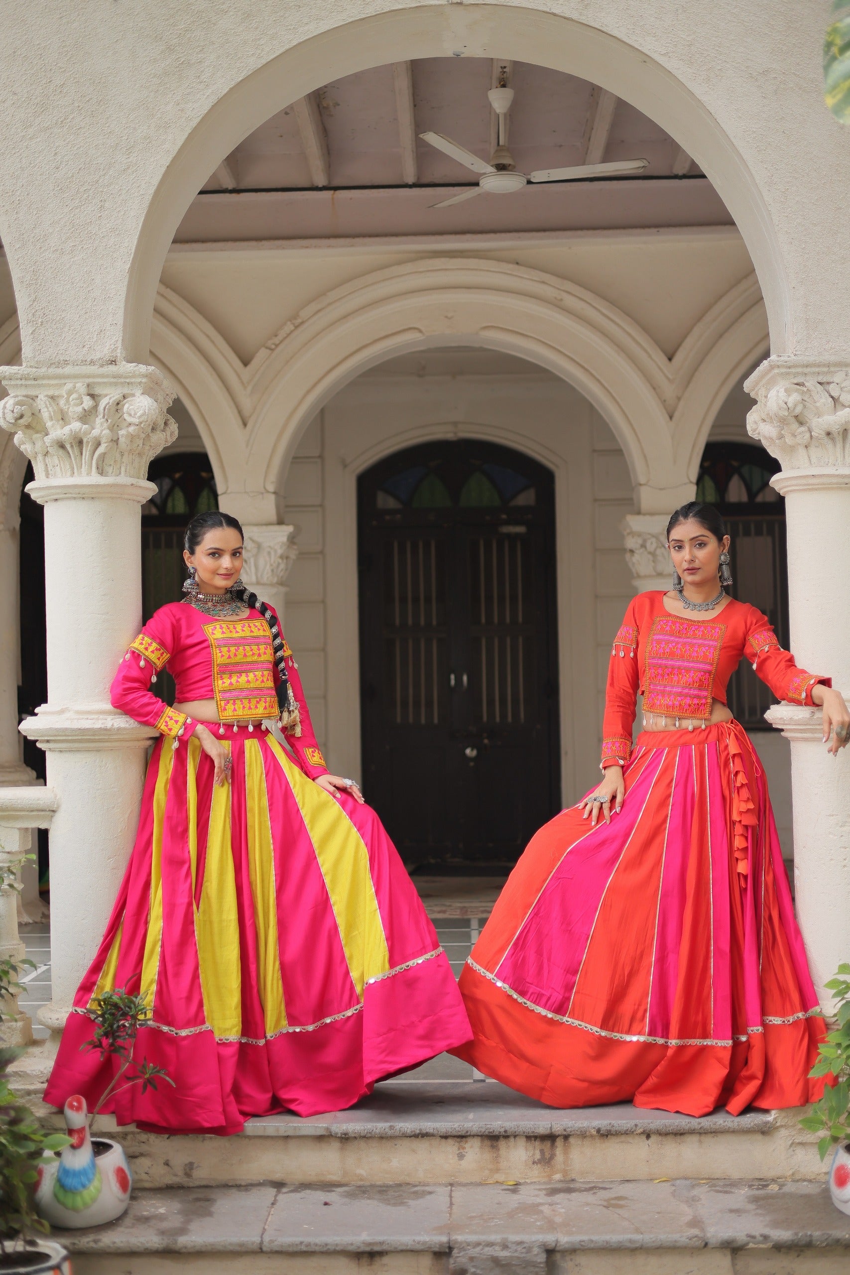 Festive Multi-Panel Navratri Chaniya Choli with Embroidered Blouse
