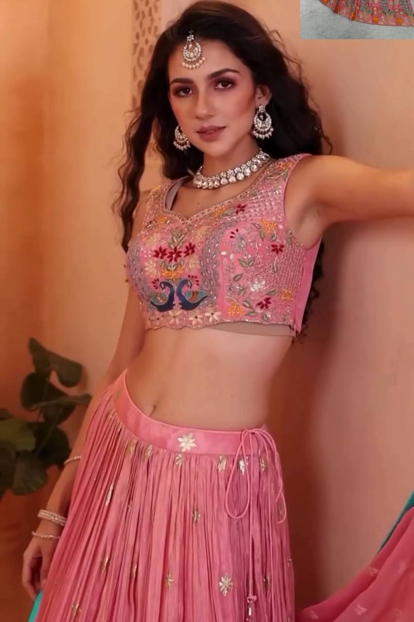 Blush Bloom Embroidered Lehenga Set