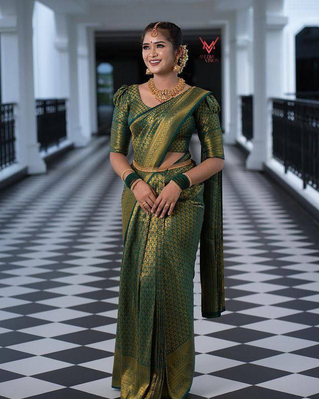 Regal Emerald Bridal Saree