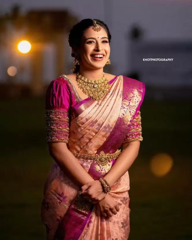 Blush & Magenta Bridal Banarasi