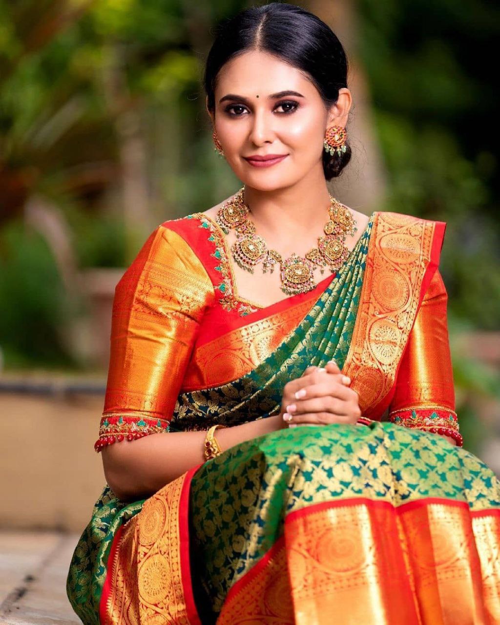 Royal Green & Vermilion Flame